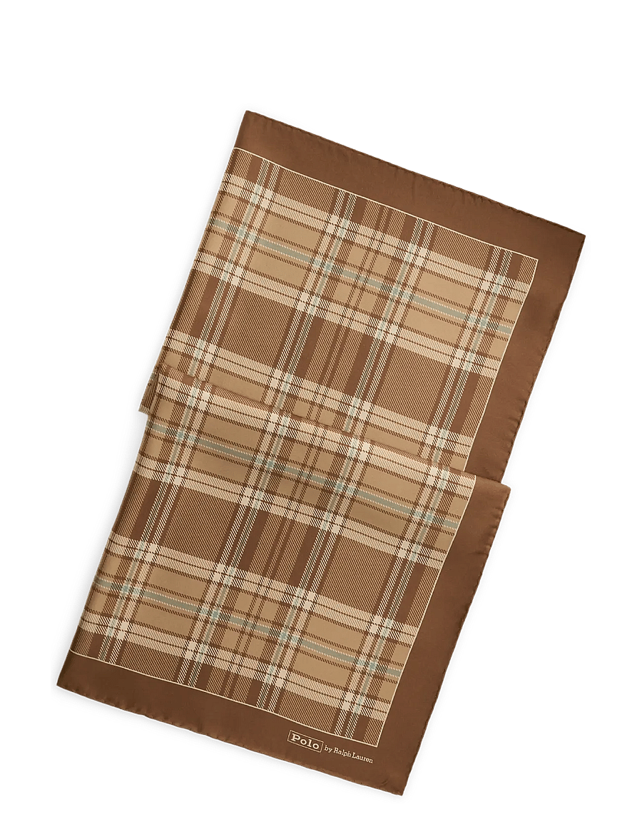 Polo Ralph Lauren - Plaid Silk Square Scarf - tynde tørklæder - brown multi - 0