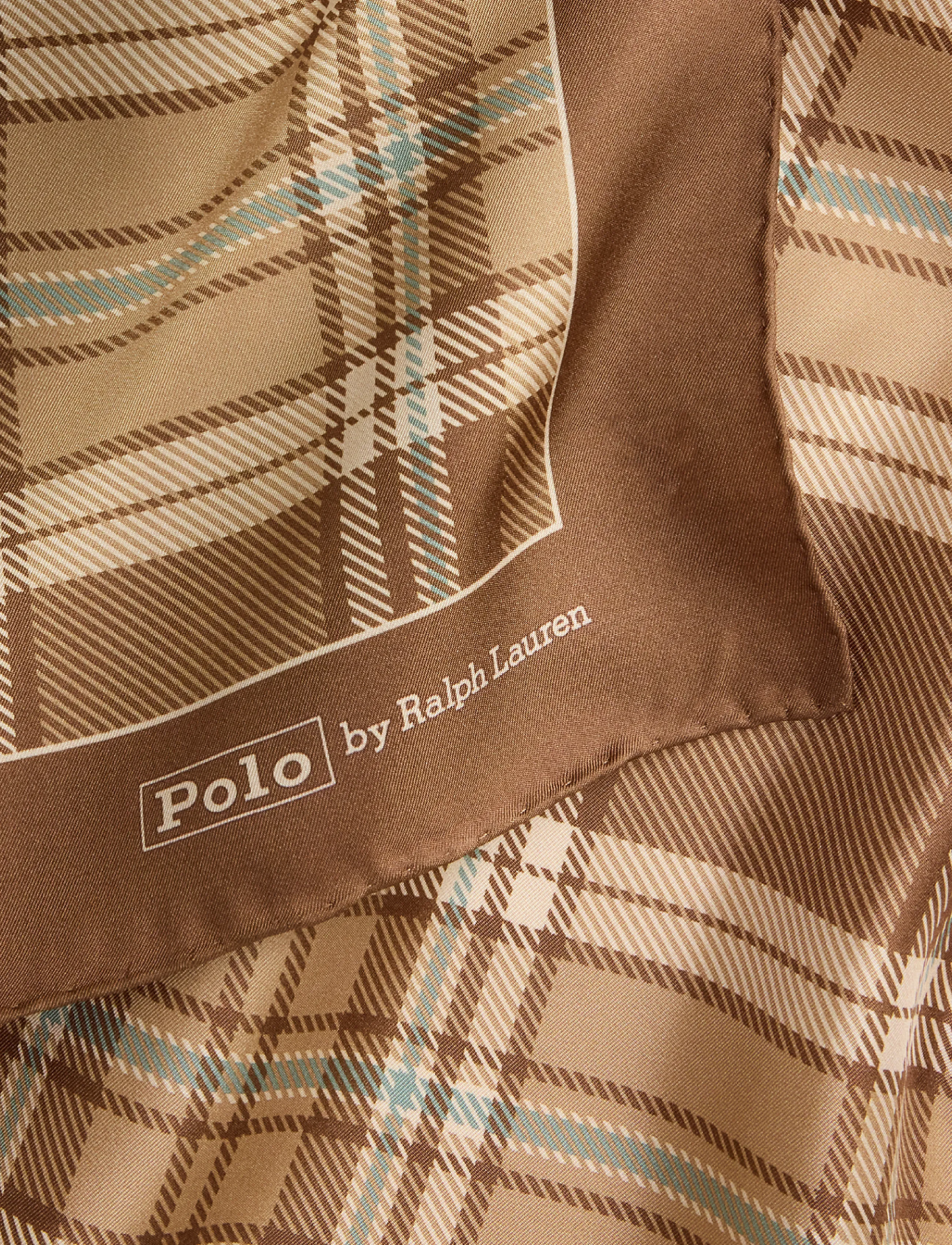 Polo Ralph Lauren - Plaid Silk Square Scarf - tynde tørklæder - brown multi - 2
