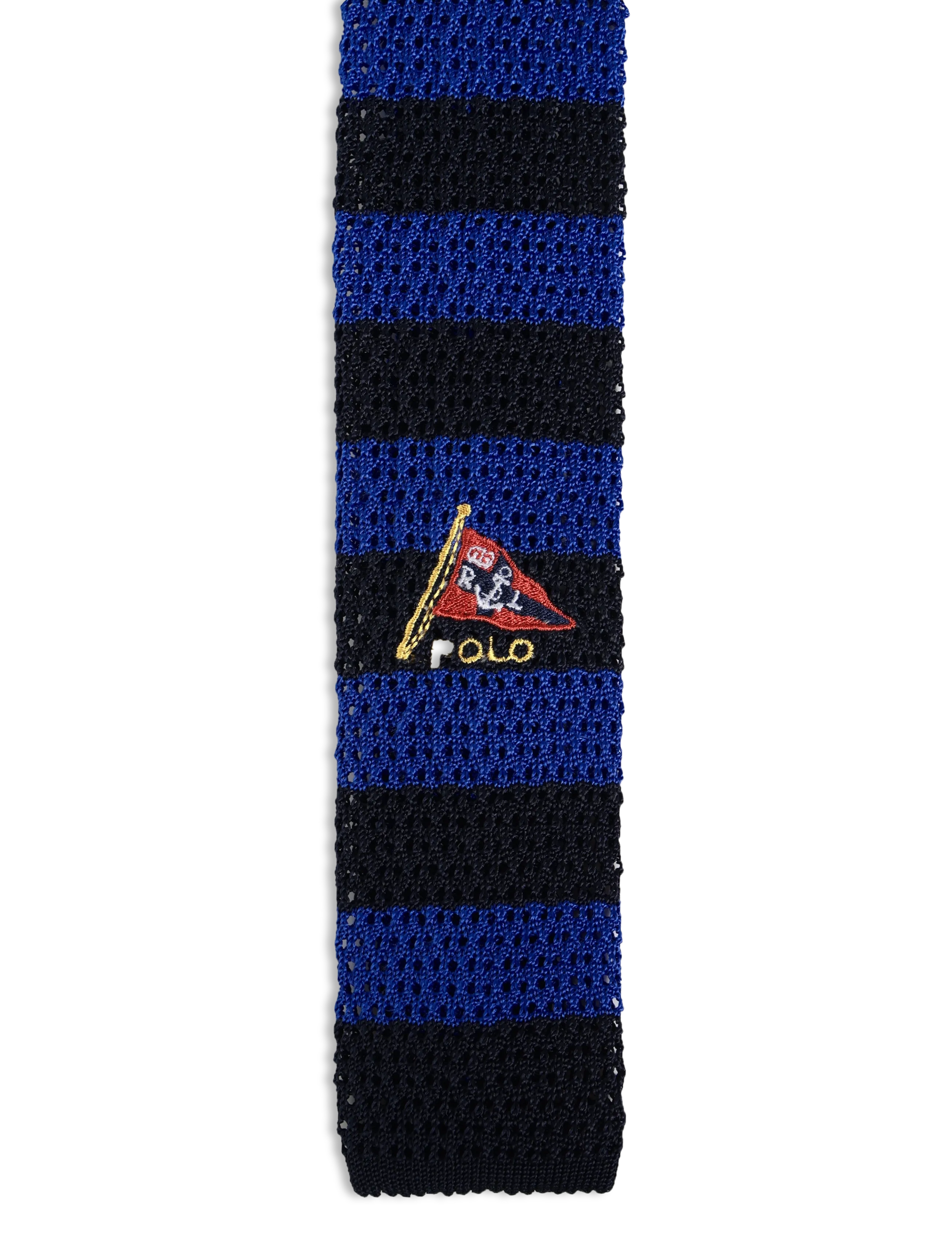 Polo Ralph Lauren Embroidered Striped Knit Silk Tie - Formalwear - NAVY/ROYAL / navy