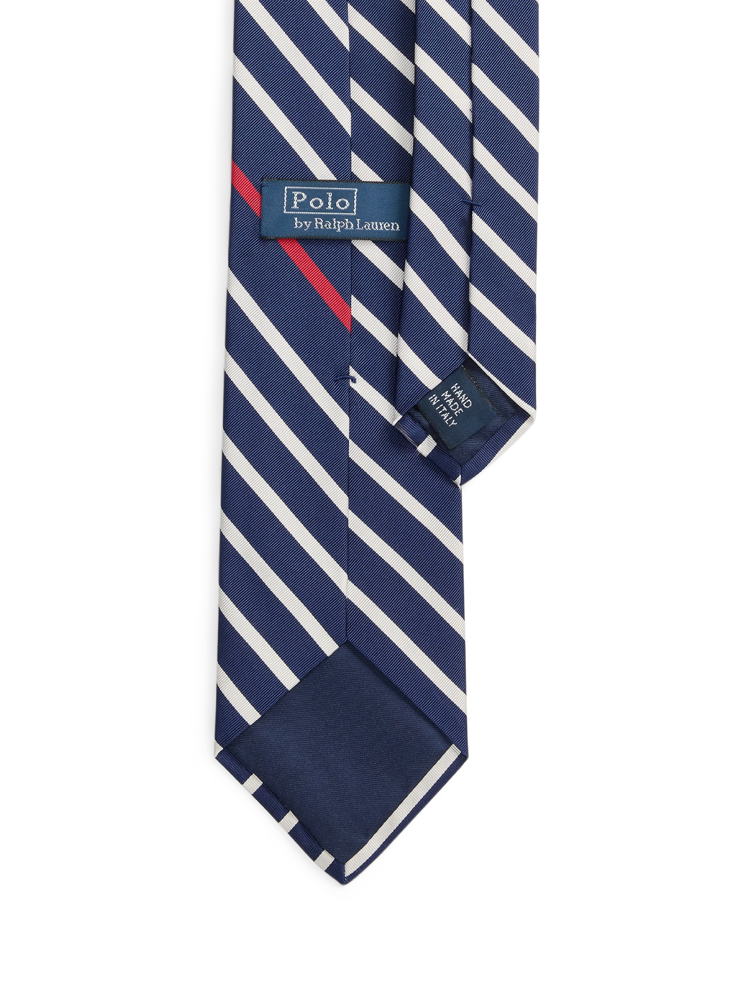 Polo Ralph Lauren - Striped Silk-Cotton Mogador Tie - kaklaraiščiai - navy/white - 1