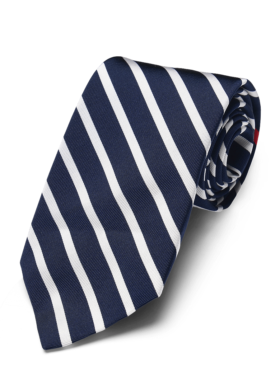 Polo Ralph Lauren - Striped Silk-Cotton Mogador Tie - slipsar - navy/white - 3