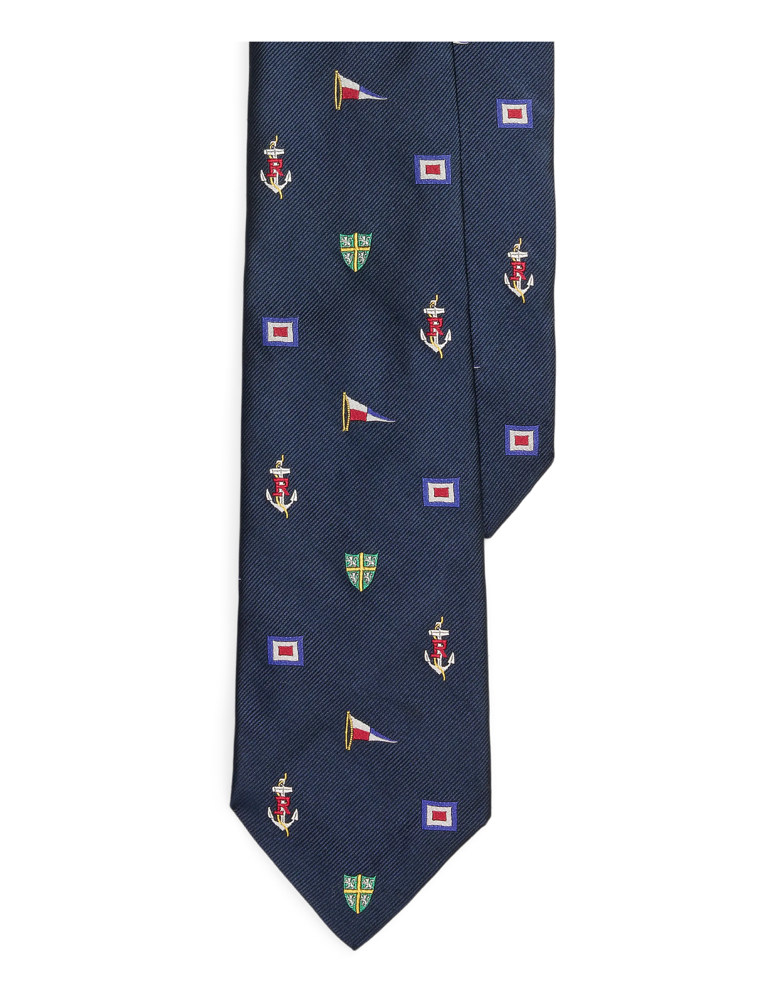 Polo Ralph Lauren Nautical Silk Repp Tie, Mænd, Nautisk Slips, Navy, Str: ONE SIZE
