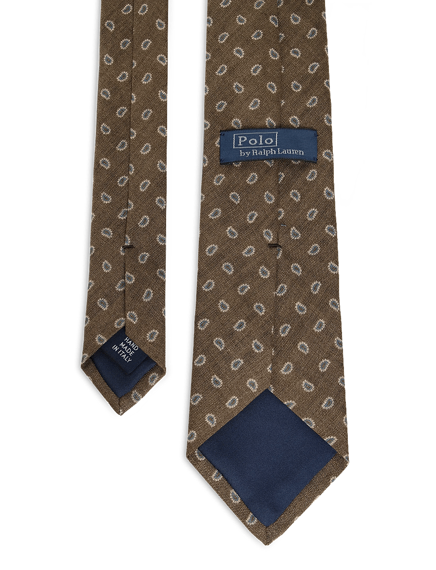 Polo Ralph Lauren - Pine-Print Linen Tie - krawatten - cafe brown - 1