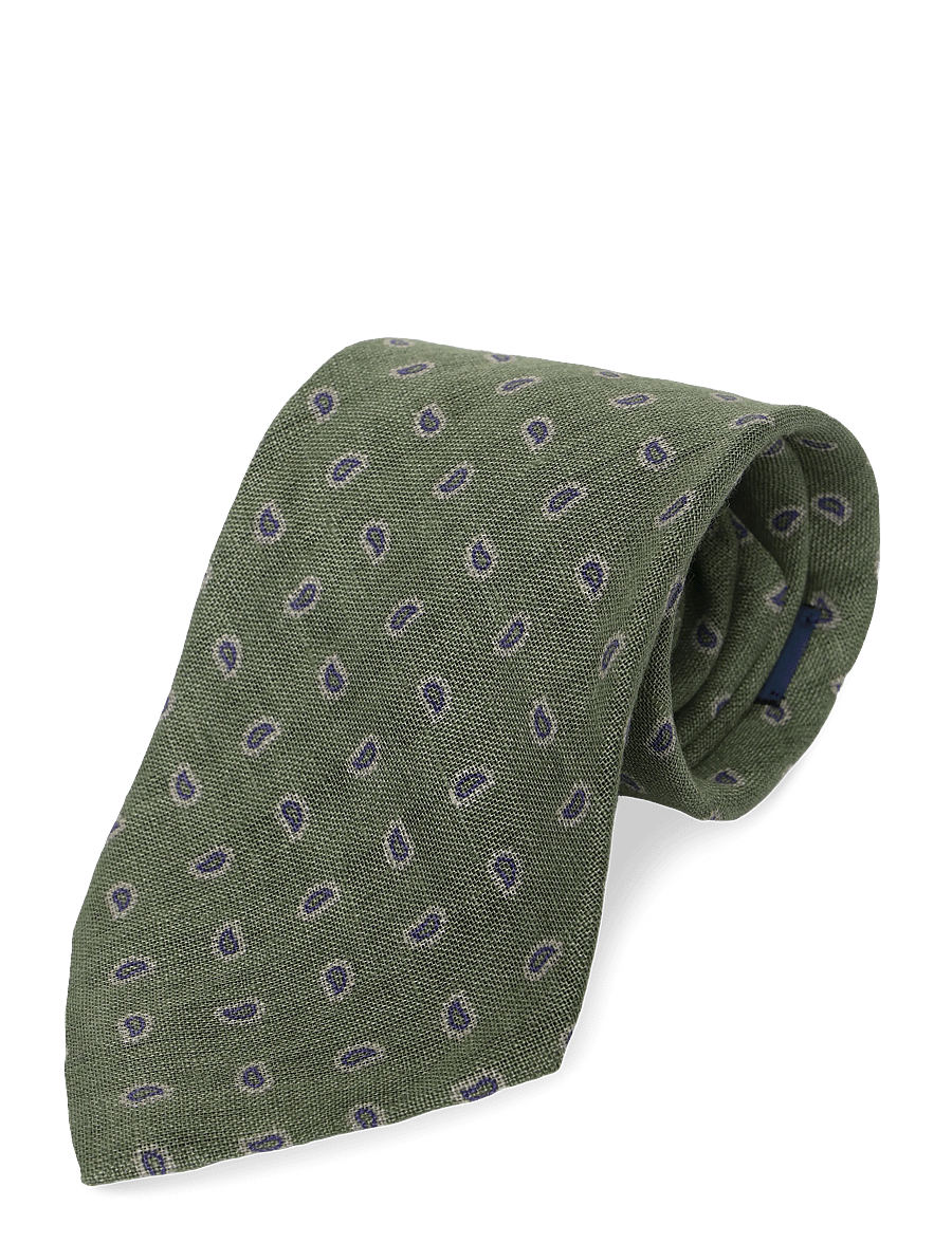 Polo Ralph Lauren - Pine-Print Linen Tie - slips - fatigue - 3