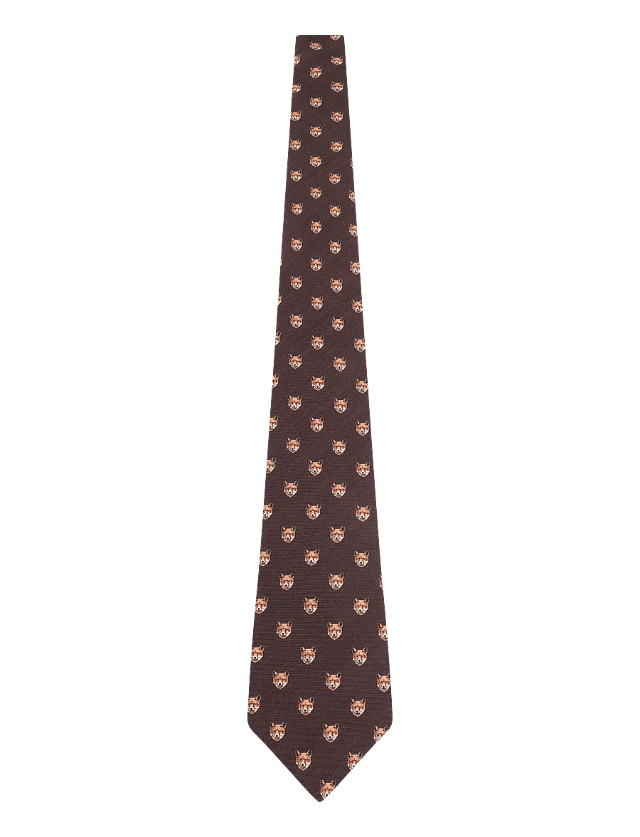 Polo Ralph Lauren - Fox-Print Wool Challis Tie - lipsud - brown - 0