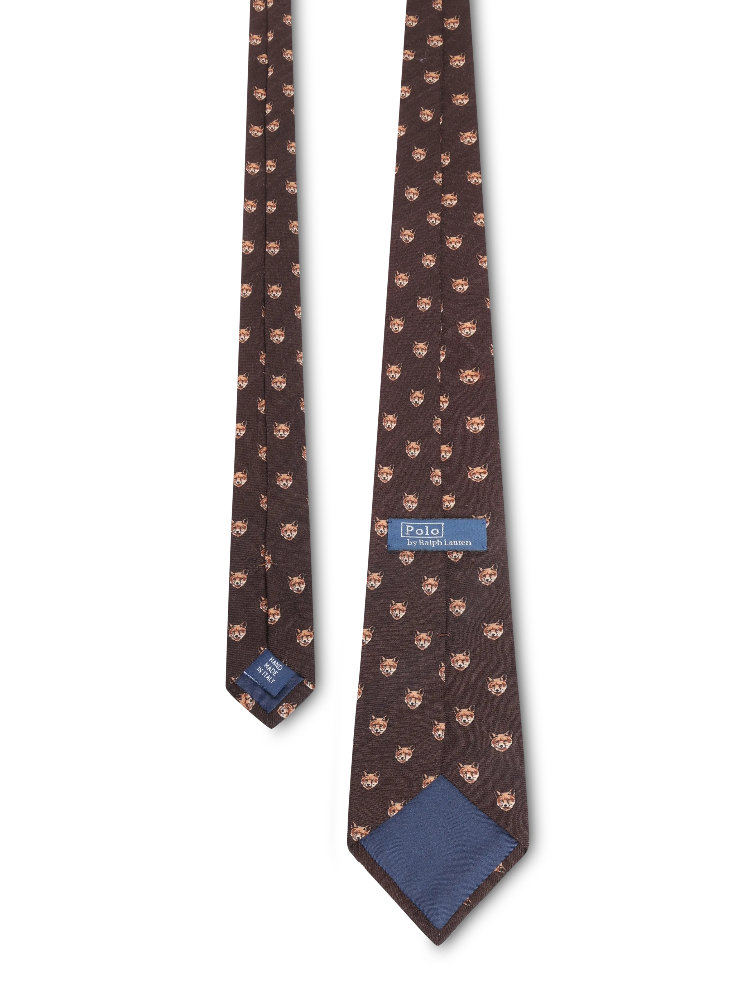 Polo Ralph Lauren - Fox-Print Wool Challis Tie - lipsud - brown - 1