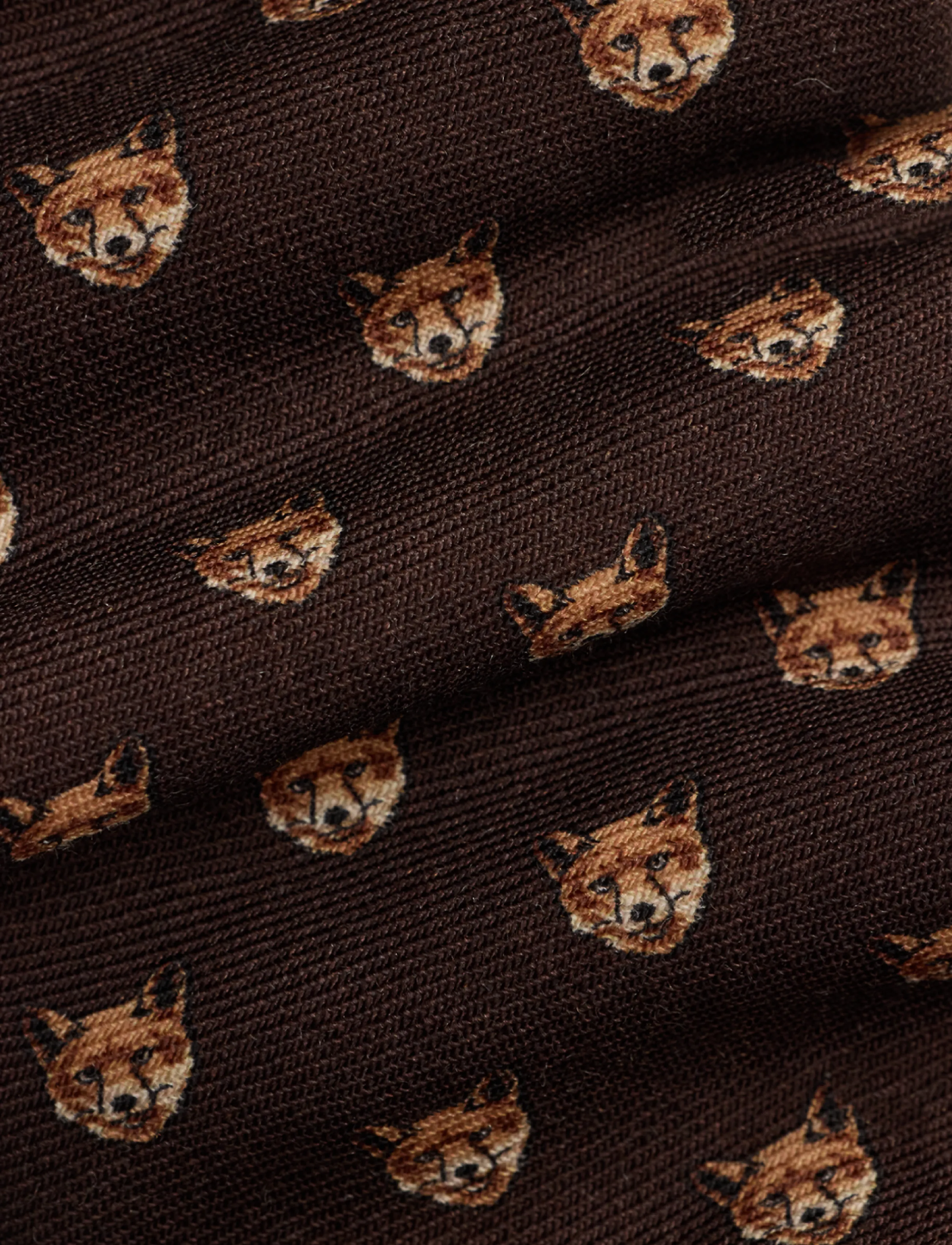 Polo Ralph Lauren - Fox-Print Wool Challis Tie - brown - 2