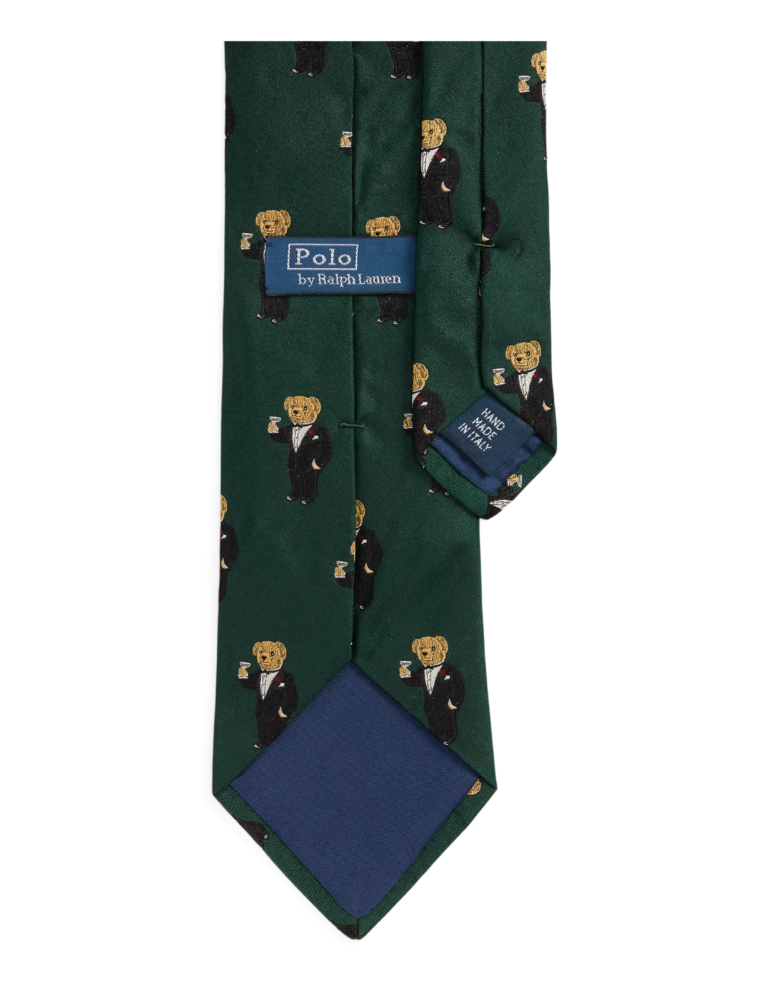 Polo Ralph Lauren - Graduate Martini Bear Silk Tie - dark green - 1