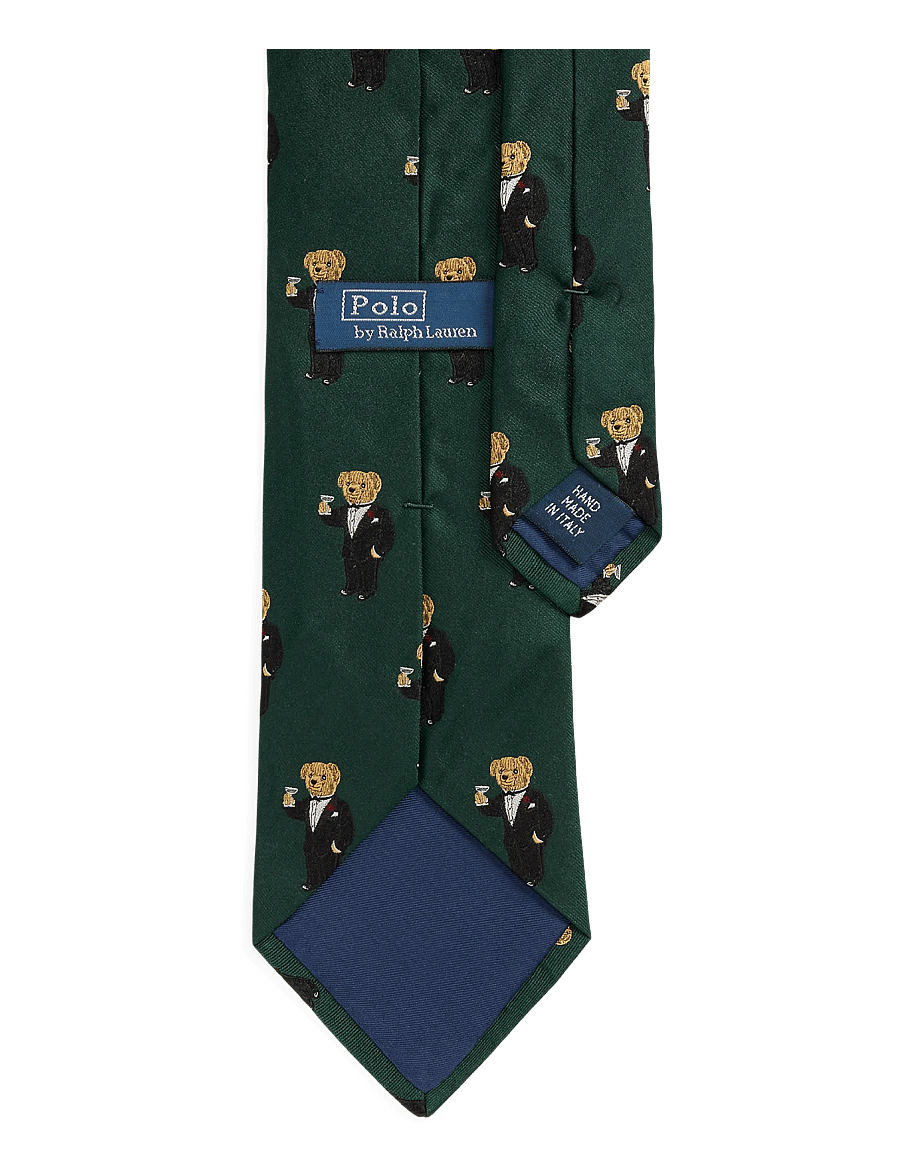 Polo Ralph Lauren - Graduate Martini Bear Silk Tie - dark green - 1