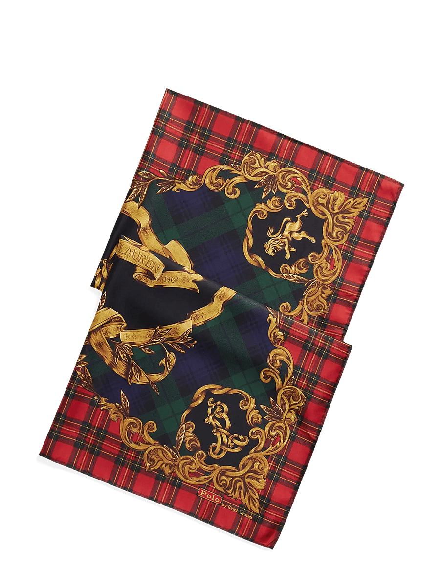 Polo Ralph Lauren - Crest Silk Twill Square Scarf - red/gold multi - 0