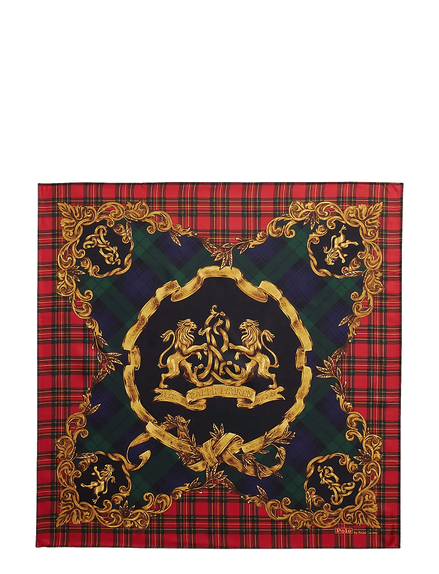 Polo Ralph Lauren - Crest Silk Twill Square Scarf - red/gold multi - 1