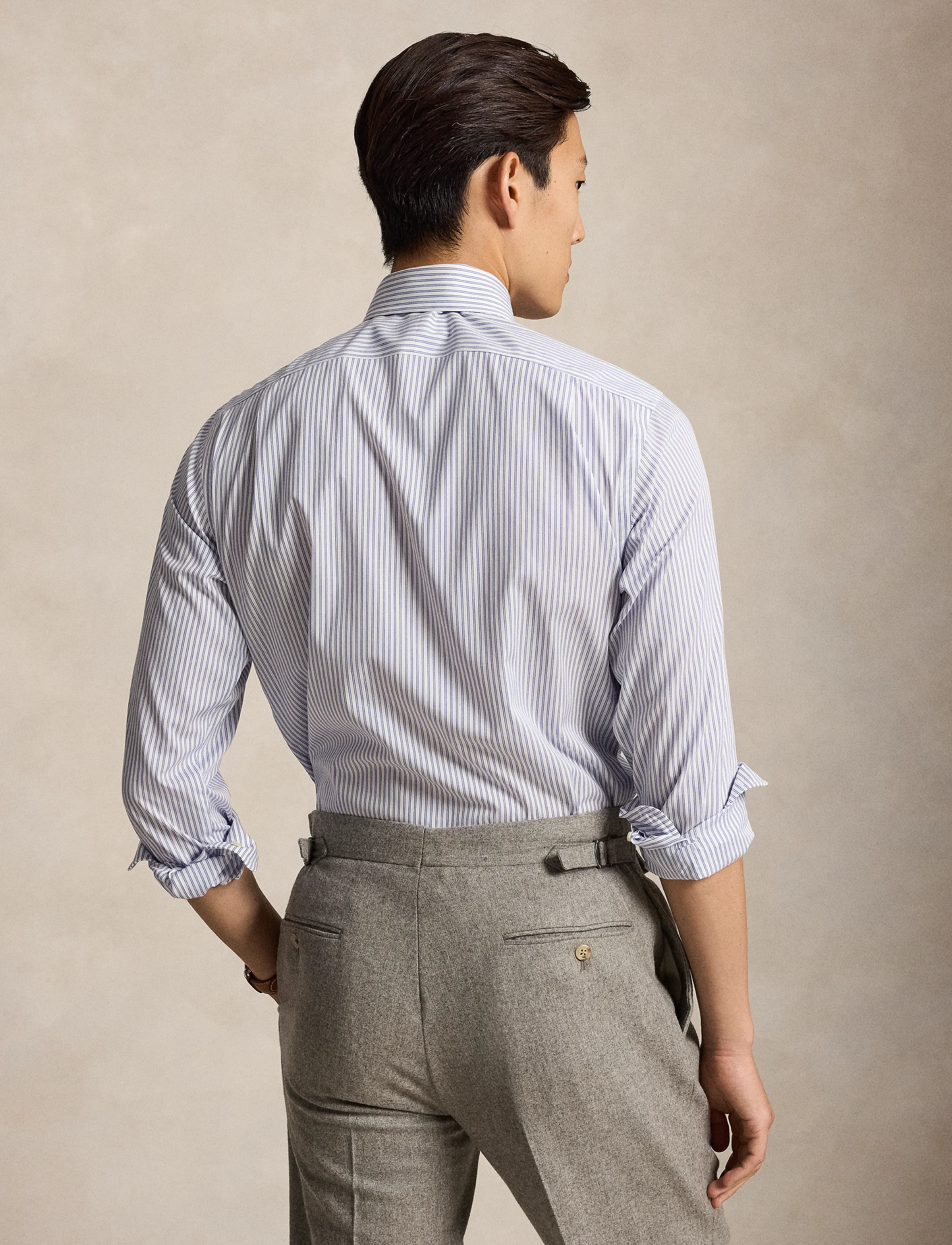 Polo Ralph Lauren - Regent randig poplinskjorta Custom Fit - randiga skjortor - 7420b white maids - 4