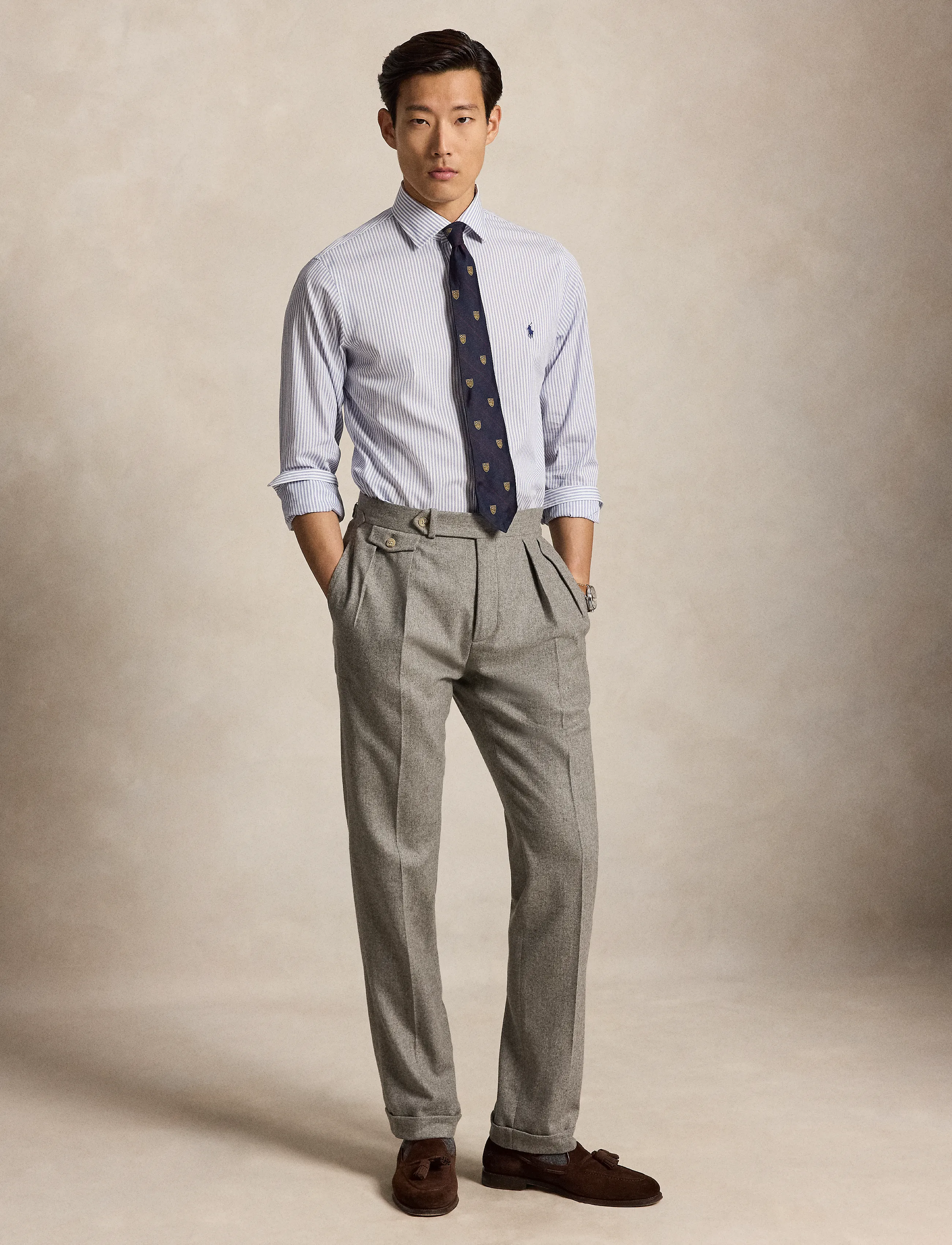Polo Ralph Lauren - Regent randig poplinskjorta Custom Fit - randiga skjortor - 7420b white maids - 5