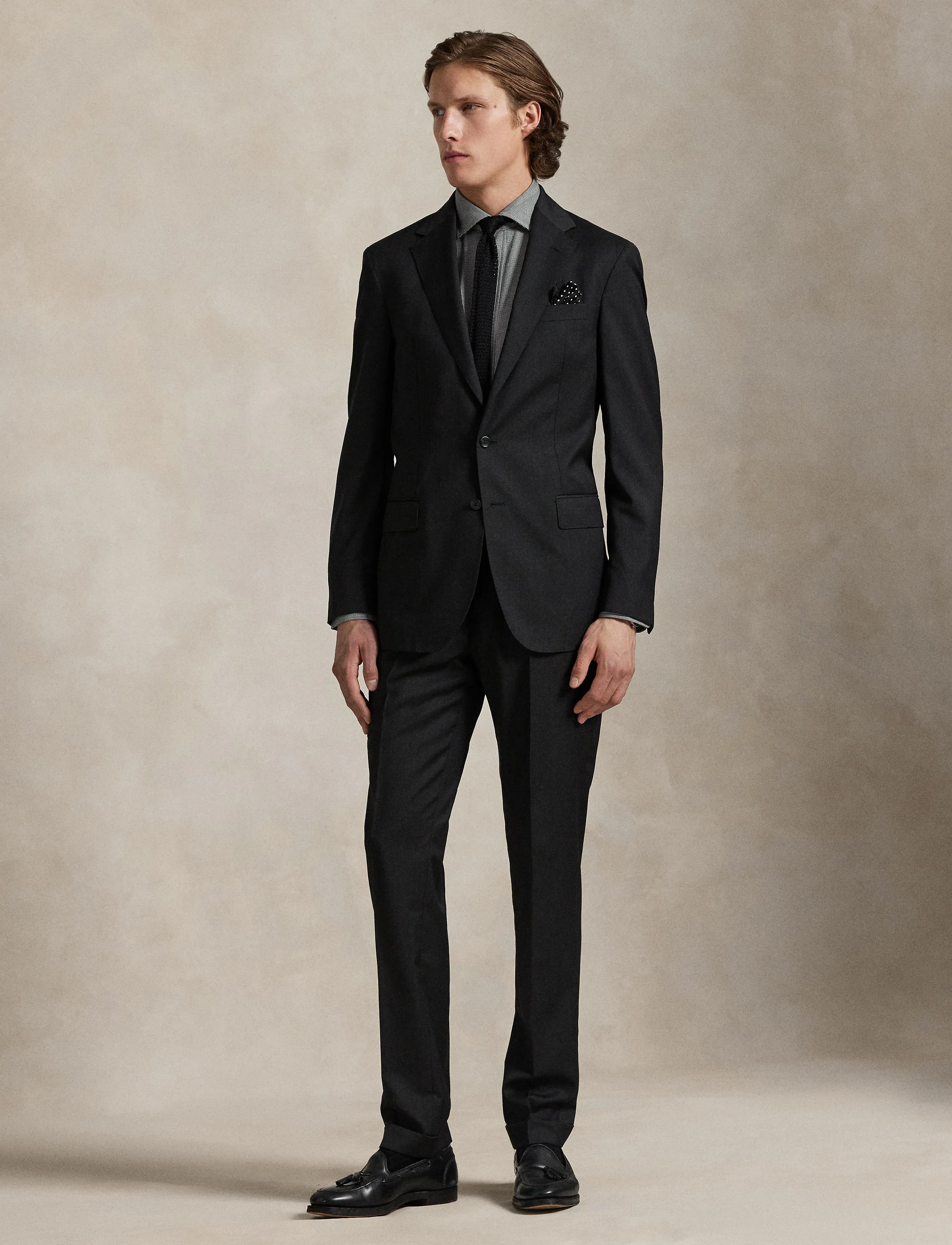 Polo Ralph Lauren Polo Tailored Fit Wool Serge Suit, Mænd, Skræddersyet Habit, Grå, Str: 52