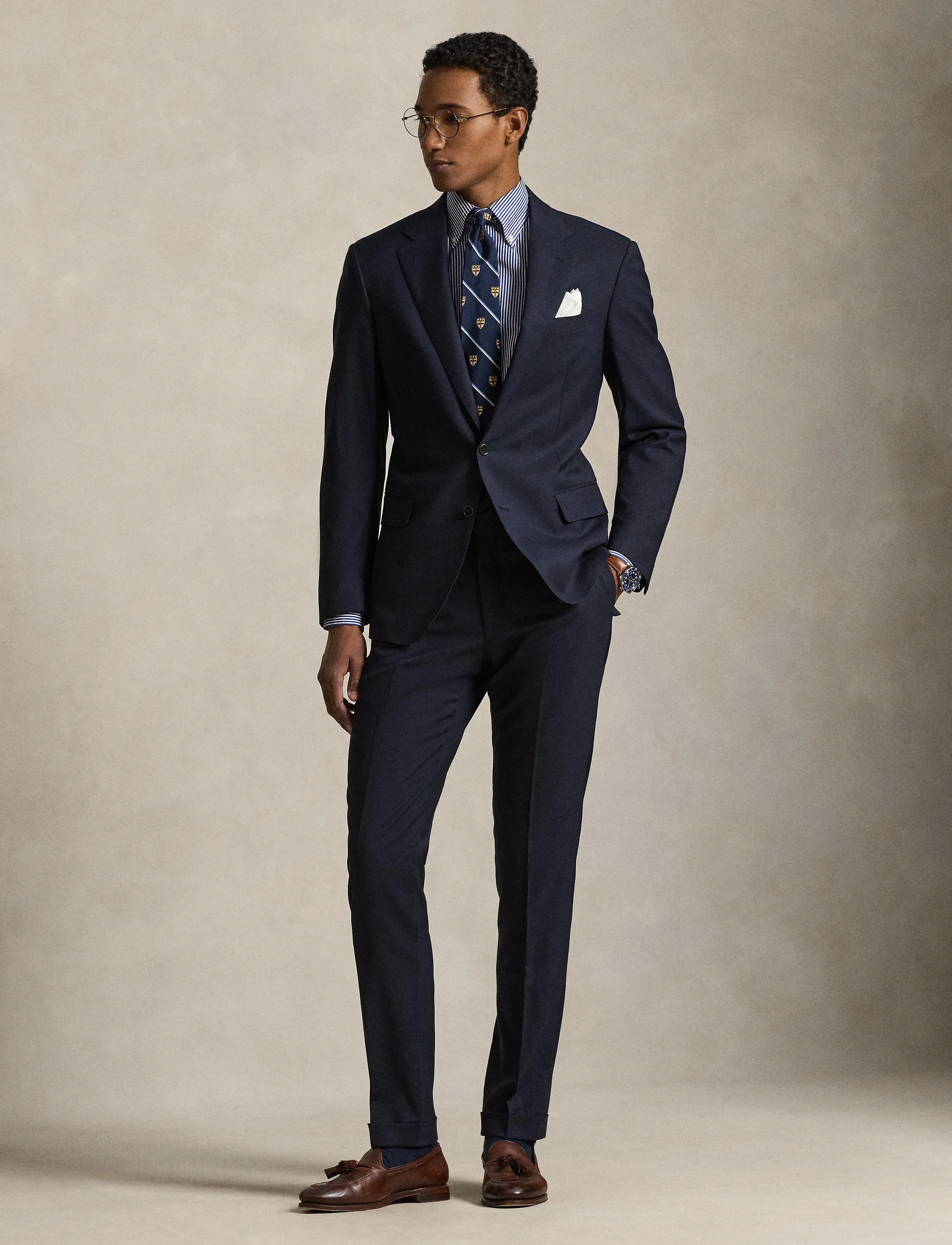 Polo Ralph Lauren Polo Tailored Fit Wool Serge Suit, Mænd, Skræddersyet Habit, Blå, Str: 54