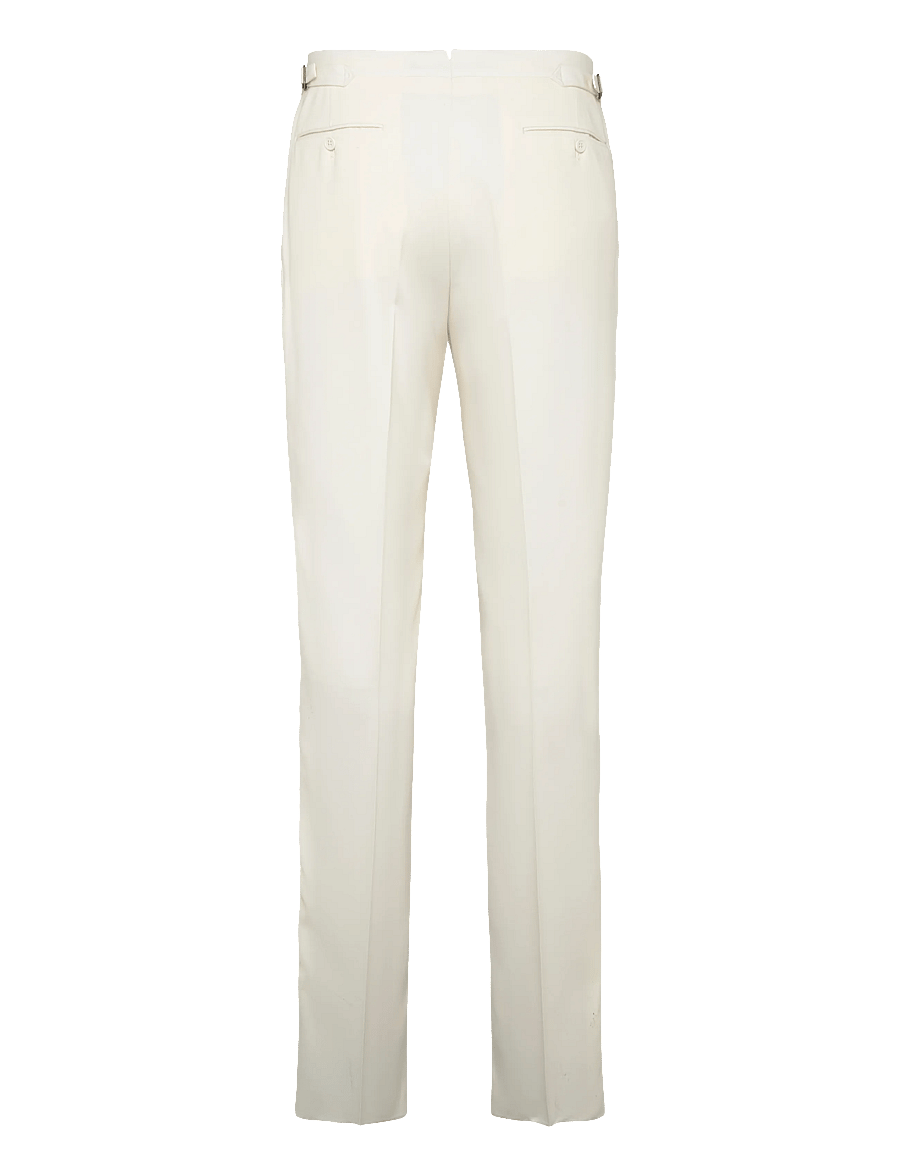Polo Ralph Lauren - Pleated Wool Barathea Trouser - pidulikud püksid - cream - 2