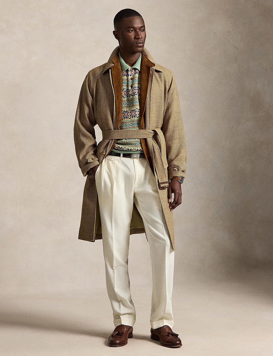 Polo Ralph Lauren - Pleated Wool Barathea Trouser - pidulikud püksid - cream - 4
