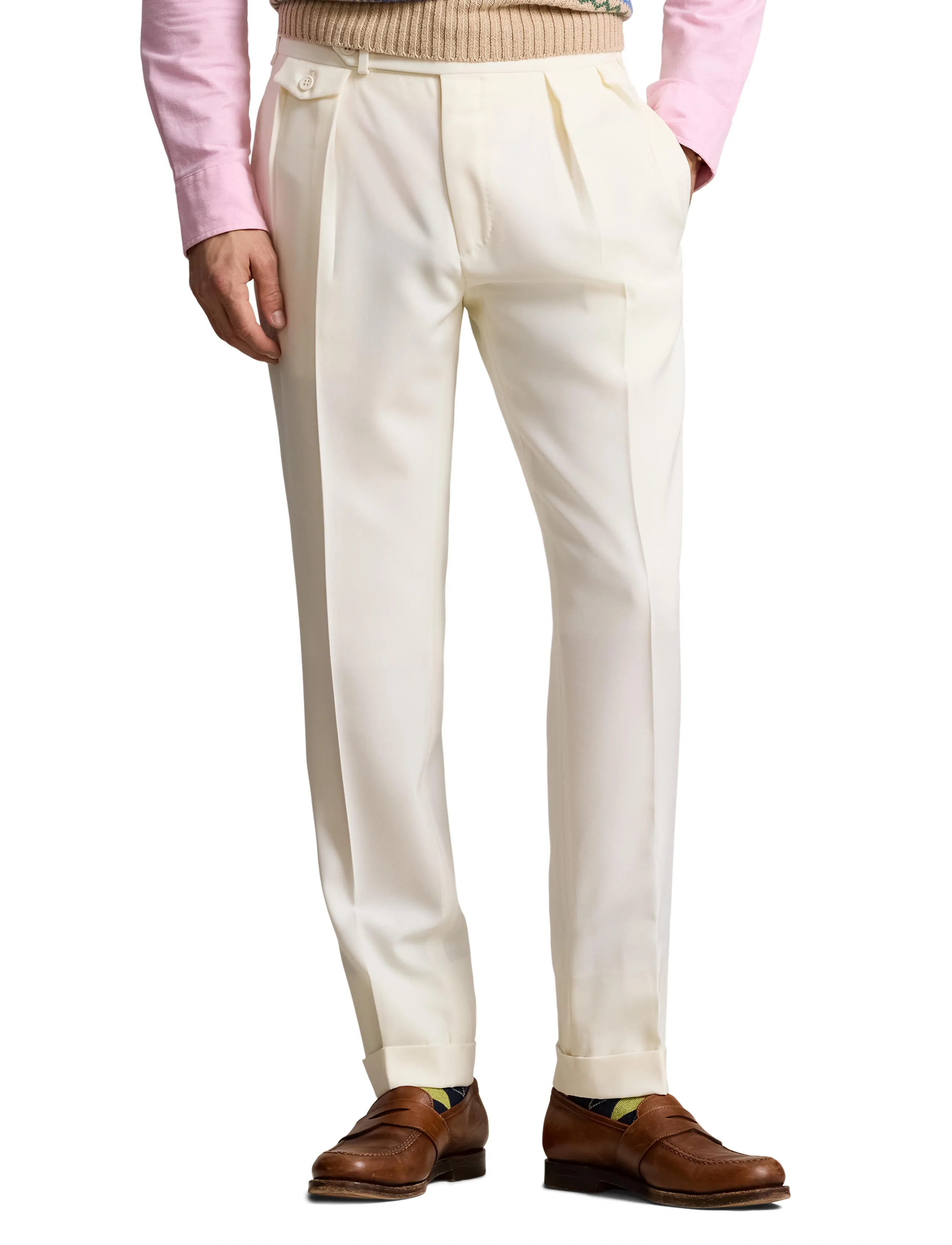 Polo Ralph Lauren Pleated Wool Barathea Trouser kostymbyxor herr – bild 8