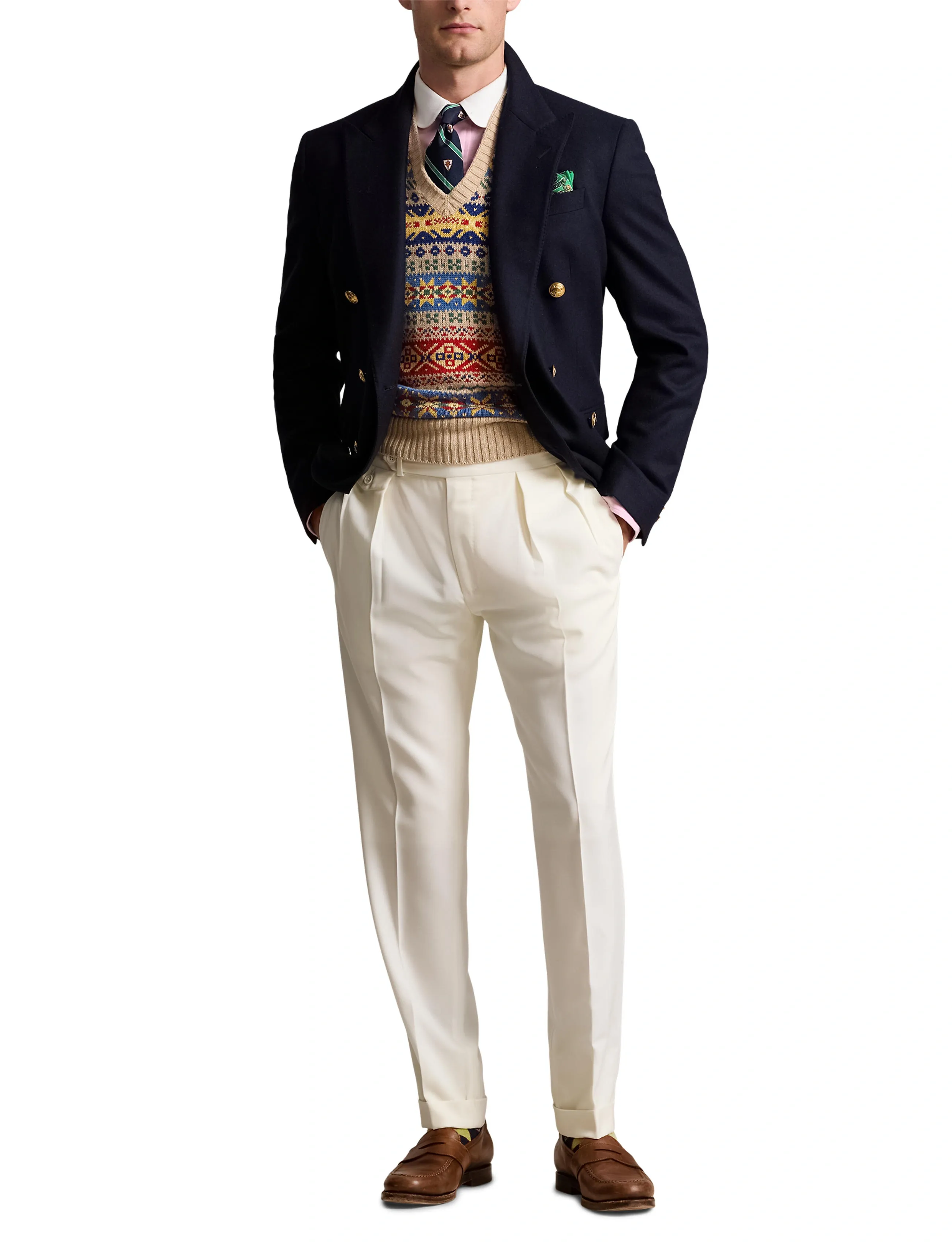 Polo Ralph Lauren Pleated Wool Barathea Trouser kostymbyxor herr – bild 9