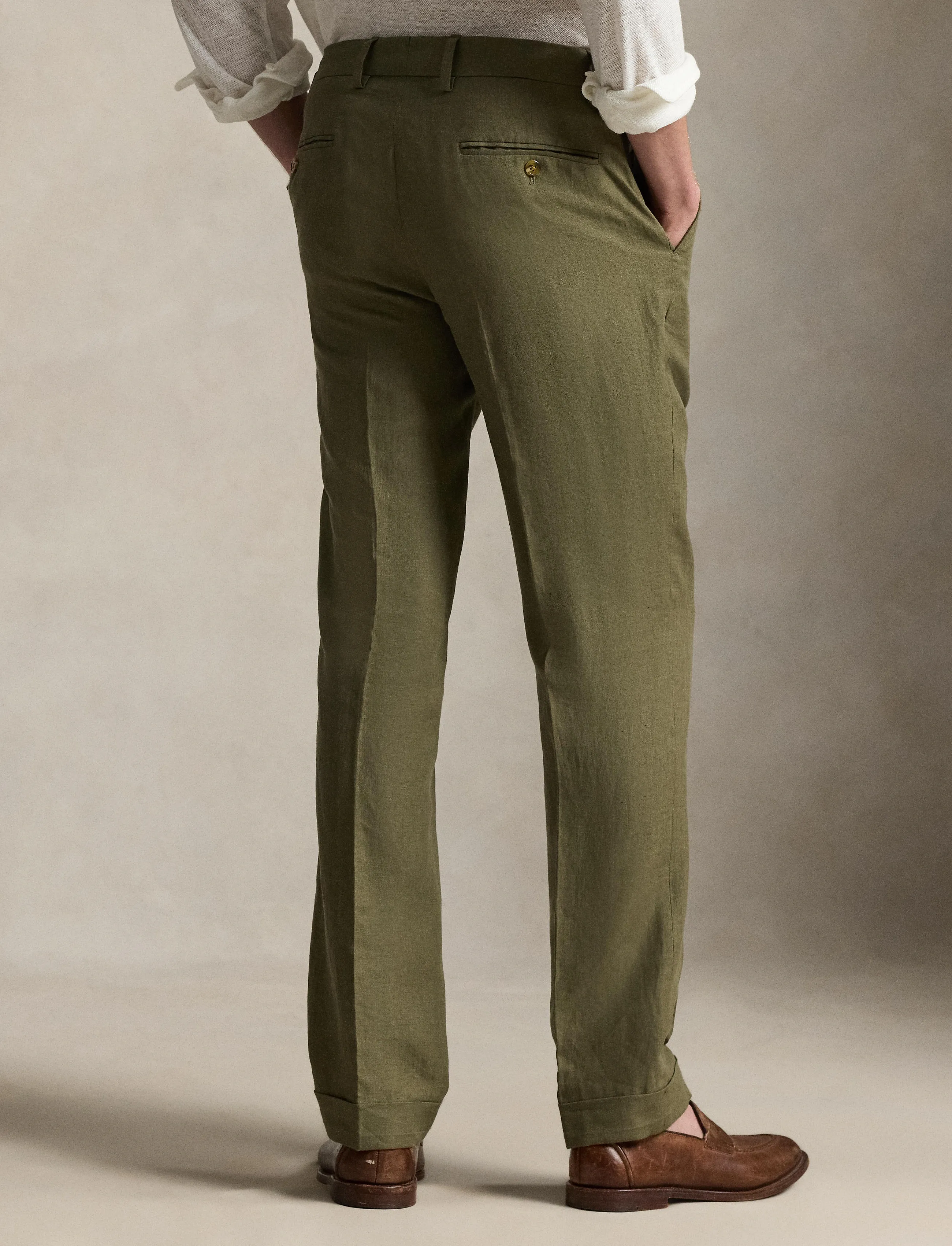 Polo Ralph Lauren - Linen Suit Trouser - linne kostymbyxor - basic olive - 3