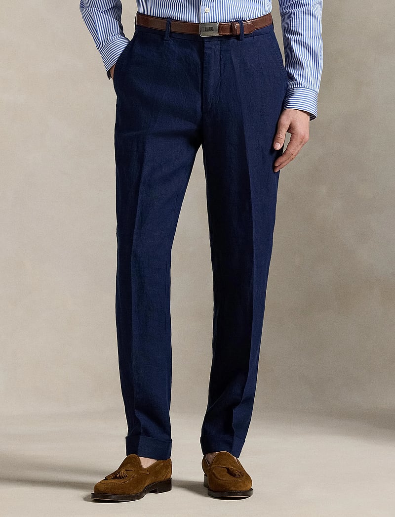 Polo Ralph Lauren - Linen Suit Trouser - lniane spodnie garniturowe - navy - 0