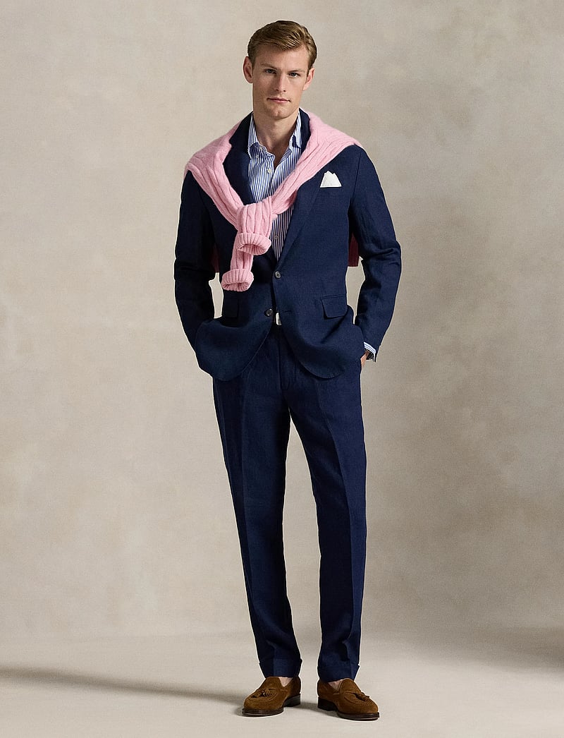 Polo Ralph Lauren - Linen Suit Trouser - lniane spodnie garniturowe - navy - 3