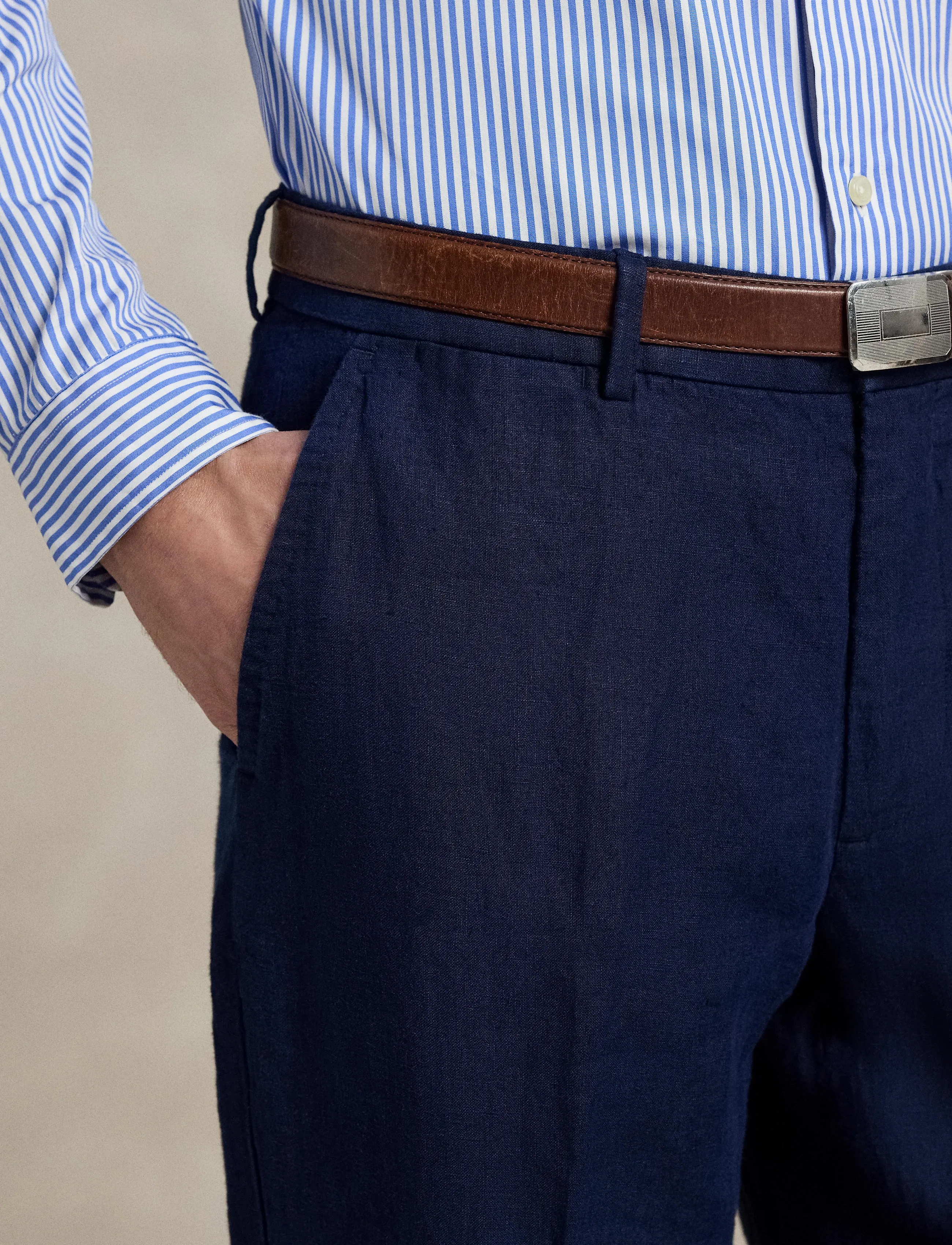 Polo Ralph Lauren - Linen Suit Trouser - leinenanzughosen - navy - 4