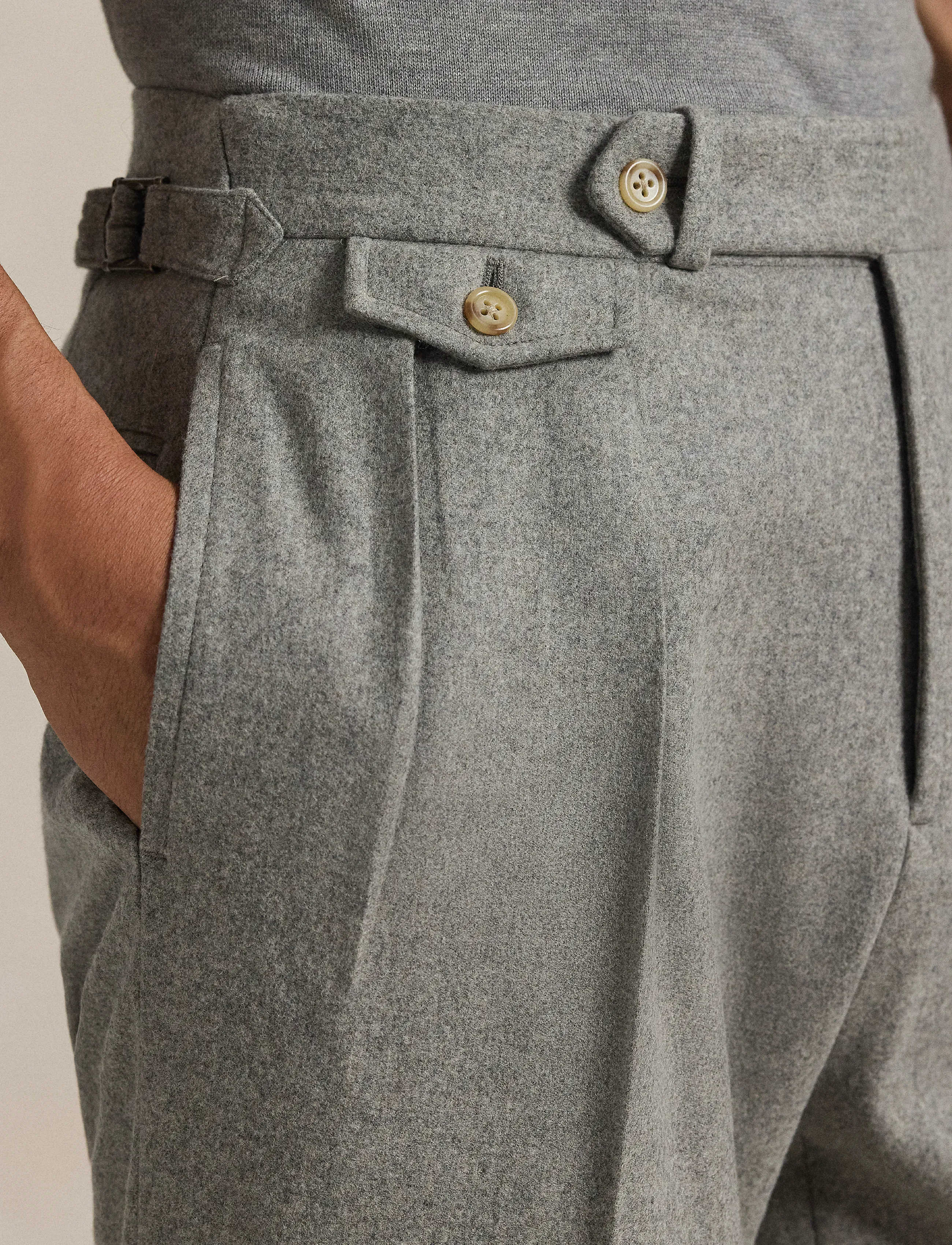 Polo Ralph Lauren - WOOL FLANNEL-P2P - light grey - 4