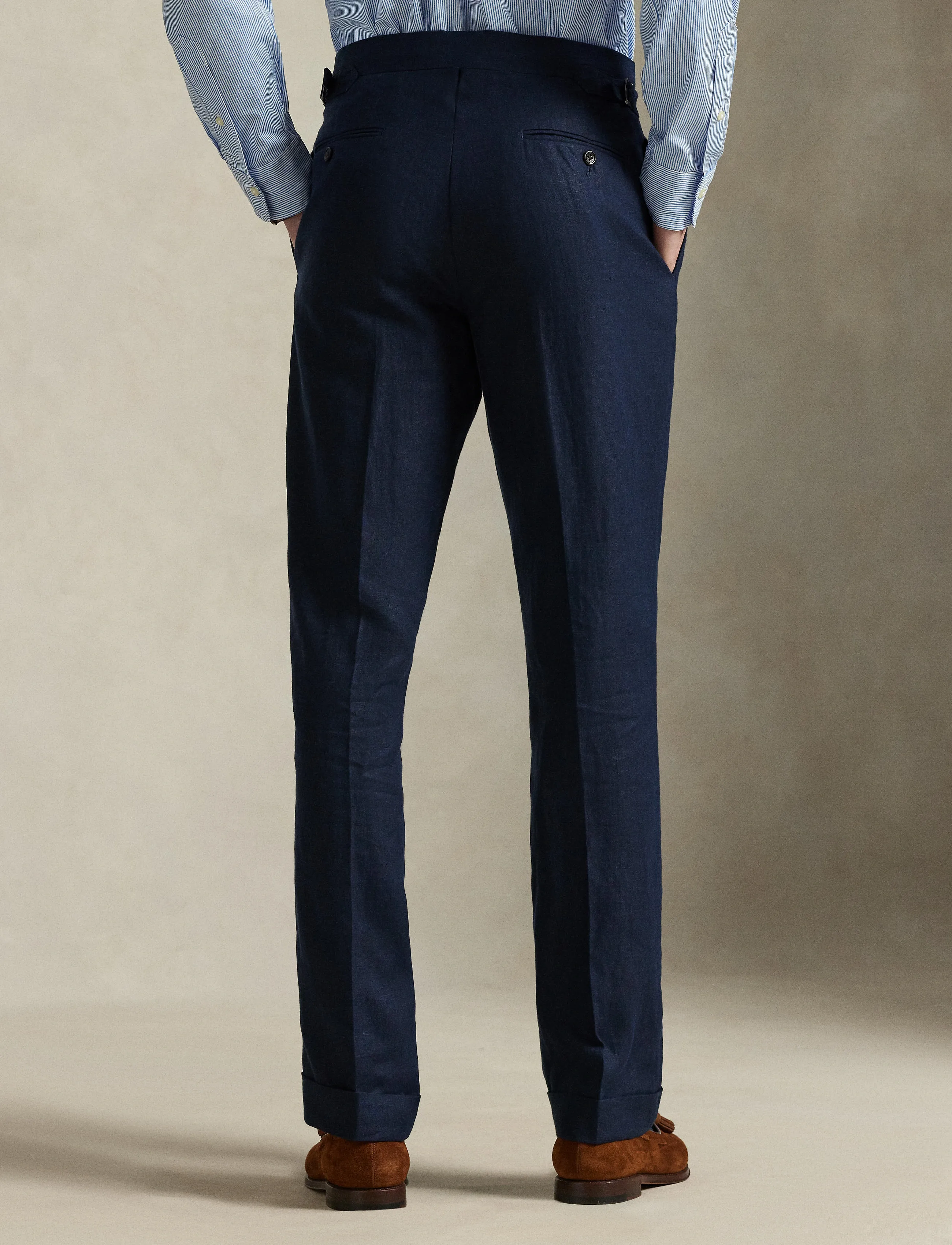 Polo Ralph Lauren - Pleated Linen Trouser - casual - dark navy - 3