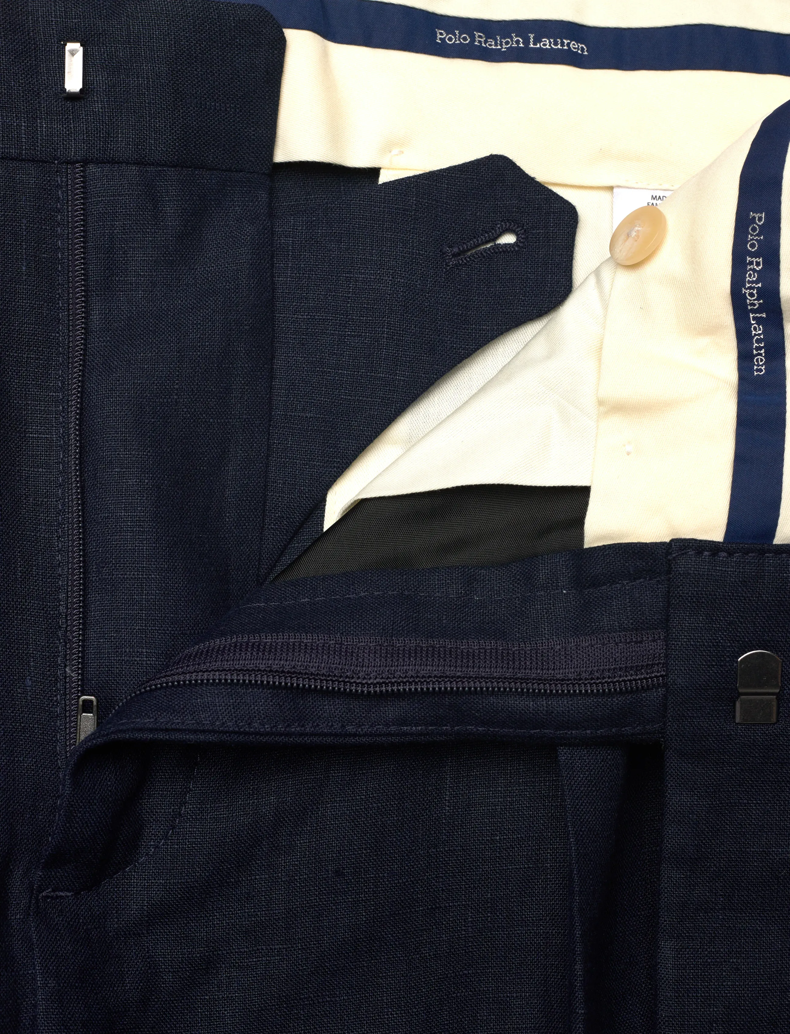 Polo Ralph Lauren - Pleated Linen Trouser - linne kostymbyxor - dark navy - 3