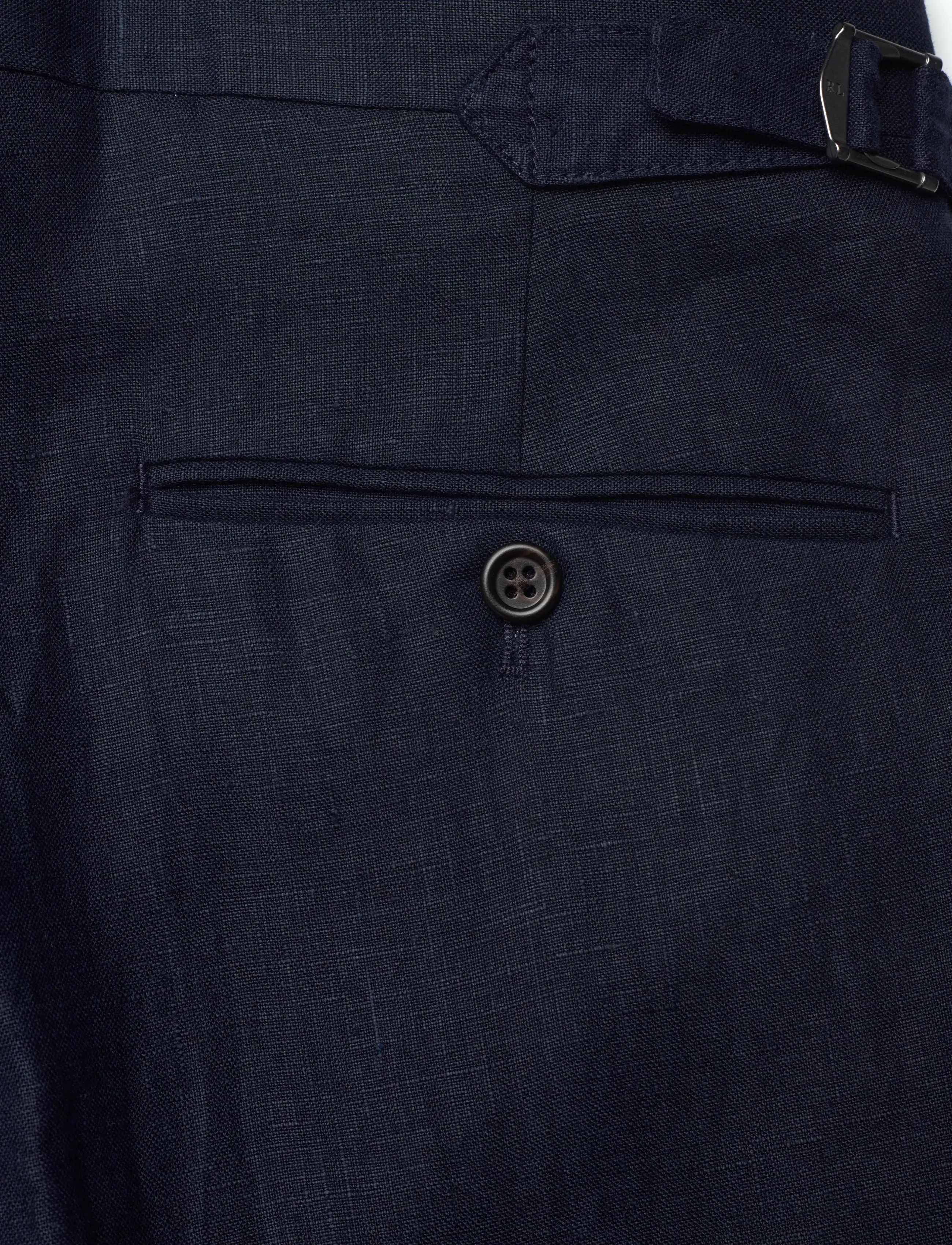 Polo Ralph Lauren - Pleated Linen Trouser - lniane spodnie garniturowe - dark navy - 4