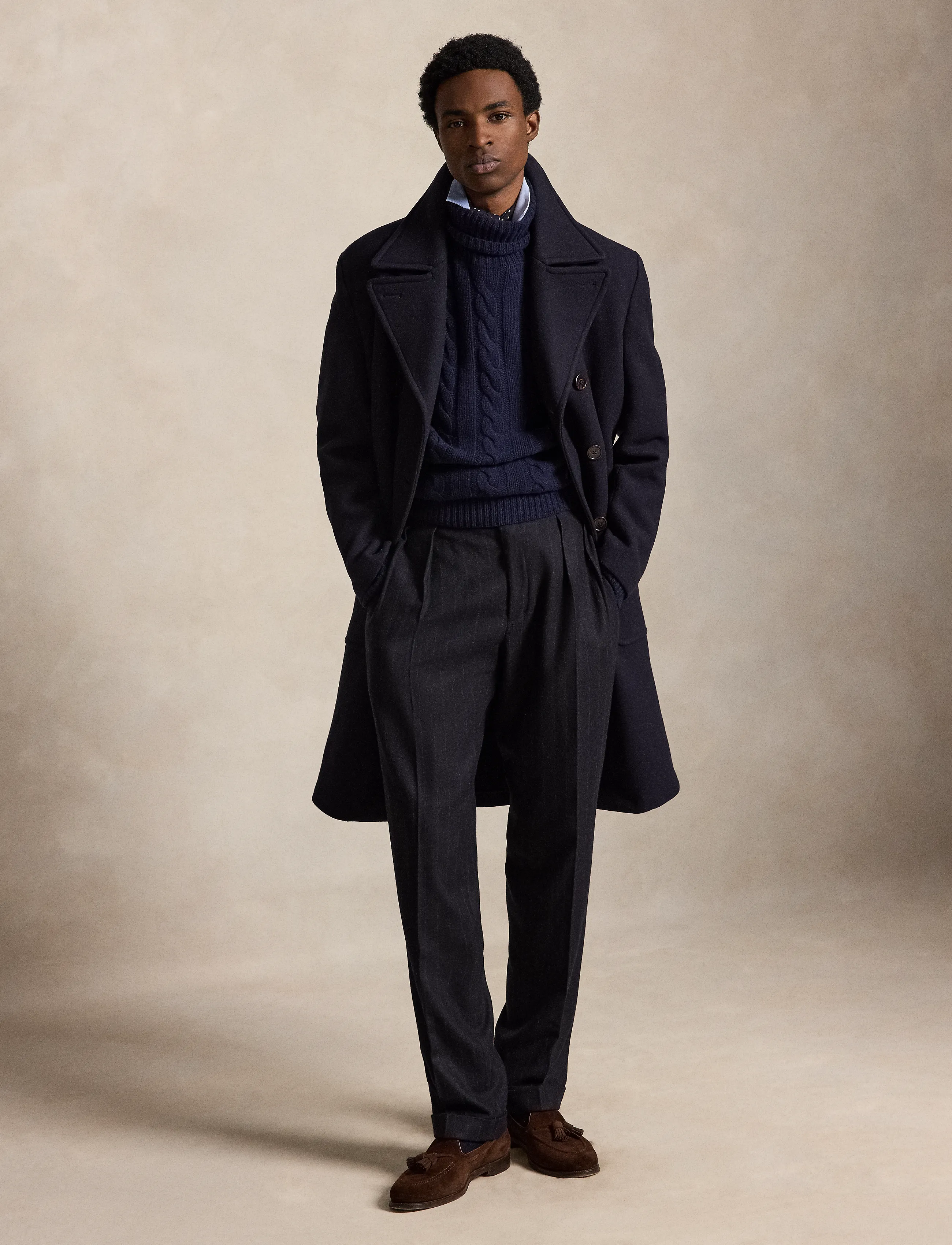 Polo Ralph Lauren Polo Soft Tailored Wool-Blend Topcoat, 52, Navy, Frakker > Uldfrakker, Herre