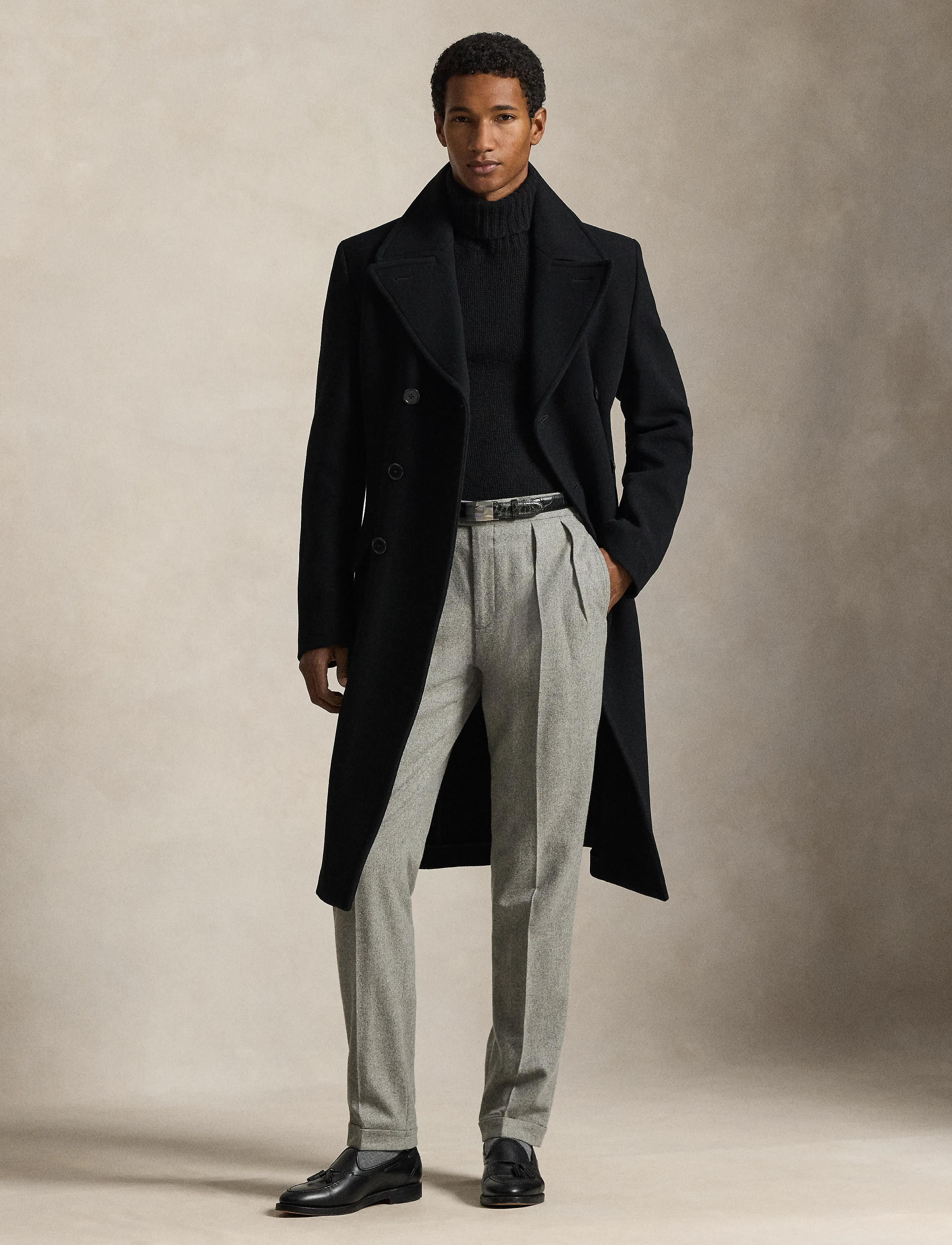 Polo Ralph Lauren Polo Soft Tailored Wool-Blend Car Coat, 52, Black, Frakker > Uldfrakker, Herre