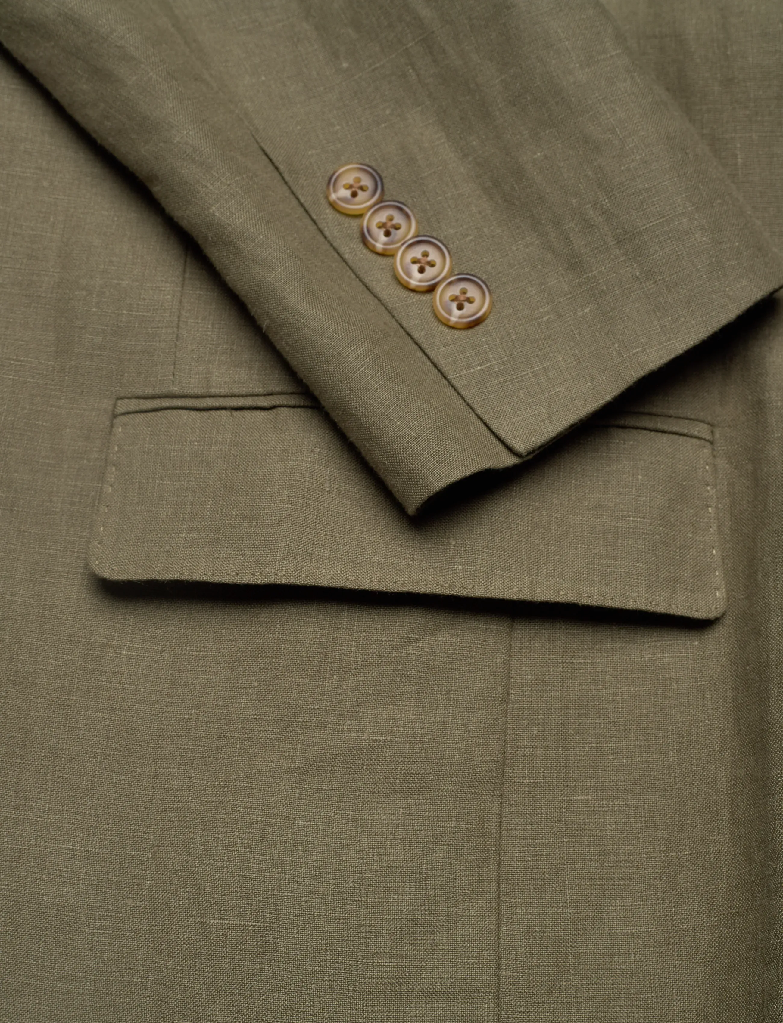 Polo Ralph Lauren - Polo Soft Modern Fit Linen Suit Jacket - Ühe rinnatisega pintsakud - basic  olive - 3