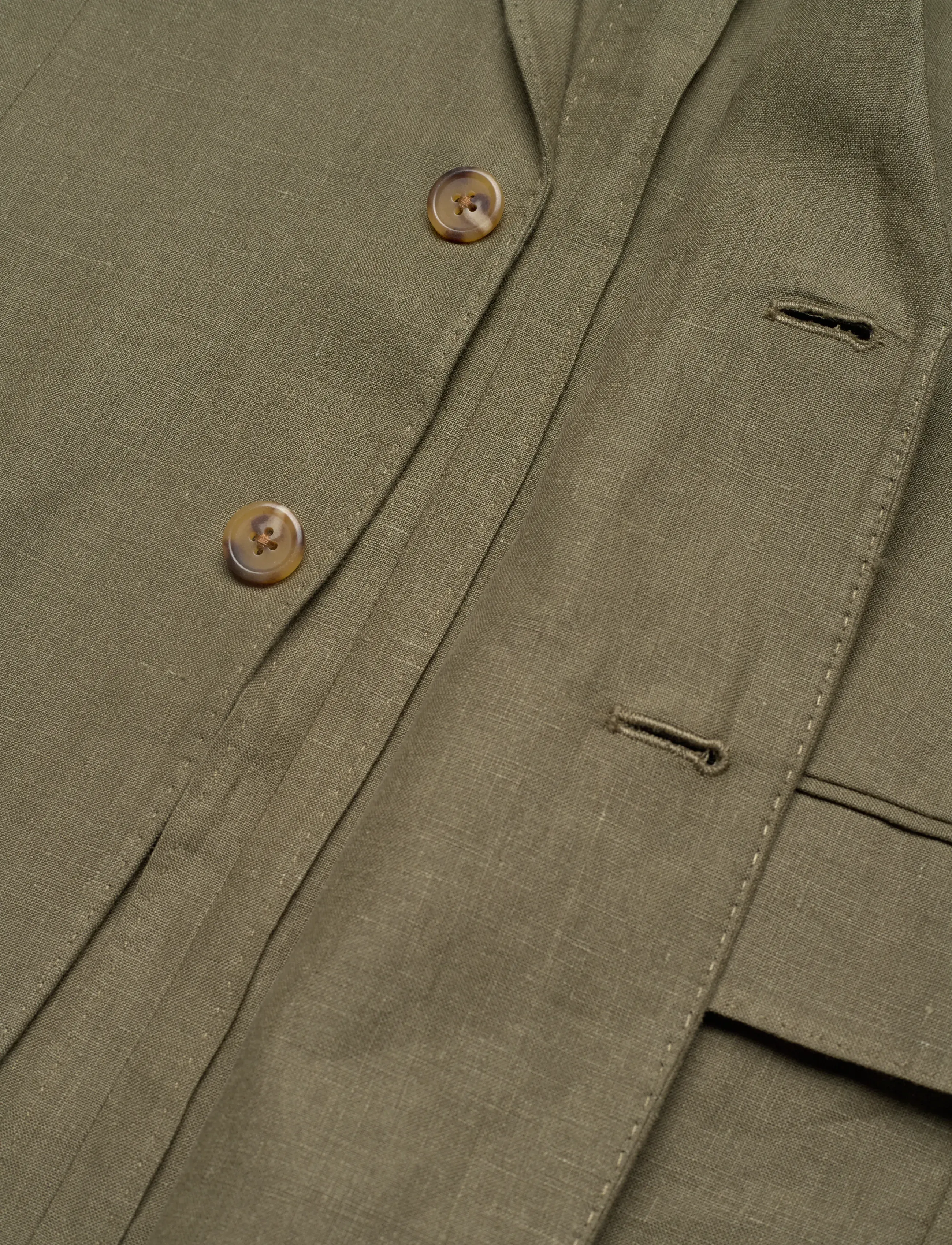 Polo Ralph Lauren - Polo Soft Modern Fit Linen Suit Jacket - Ühe rinnatisega pintsakud - basic  olive - 4