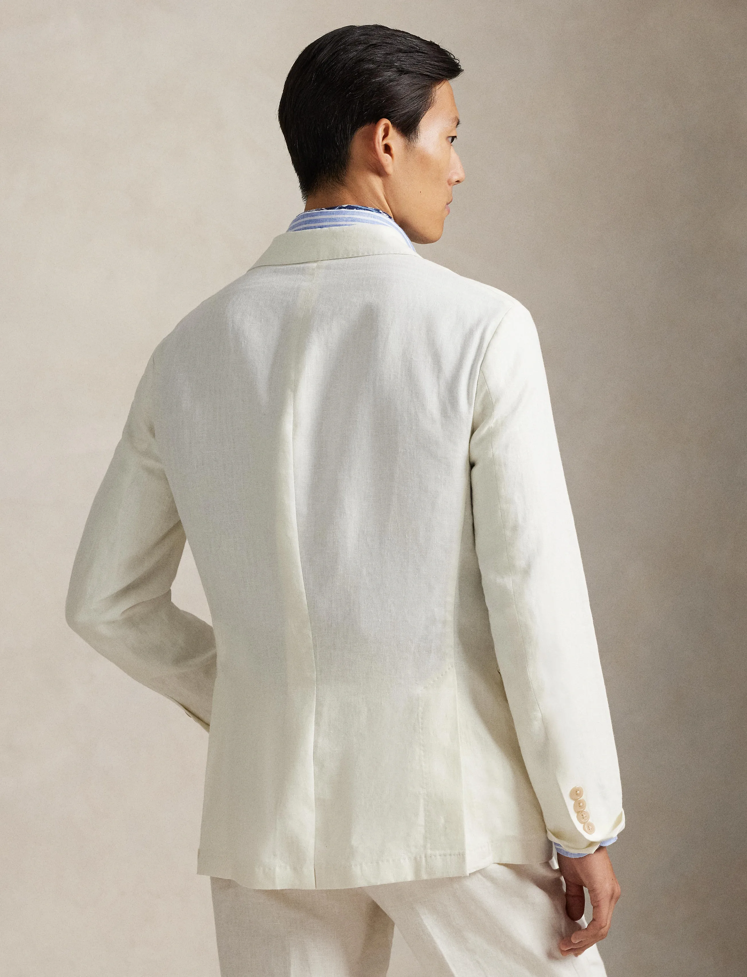 Polo Ralph Lauren - Polo Soft Modern Fit Linen Suit Jacket - enkelknäppta kavajer - cream - 2
