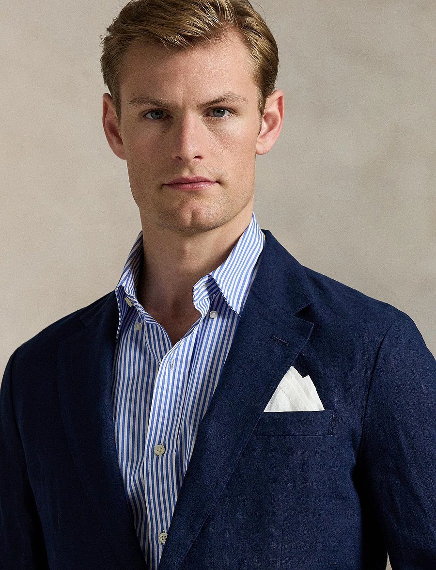 Polo Ralph Lauren - Polo Soft Modern Fit Linen Suit Jacket - einreiher - navy - 4