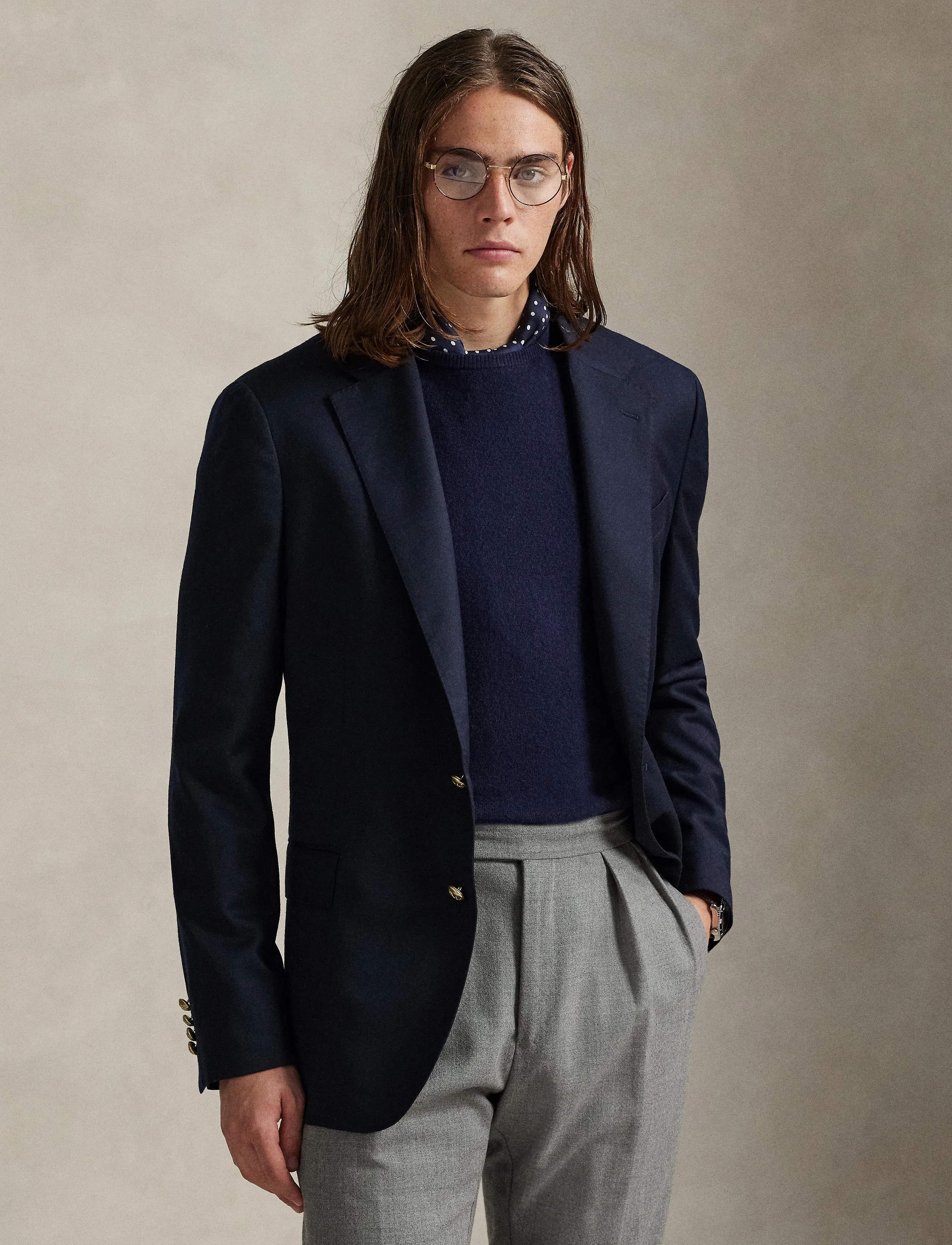 Polo Ralph Lauren Wool Garbadine-Mdn P2Nt, 50, Navy, Blazere > Enkeltradede Blazere, Herre