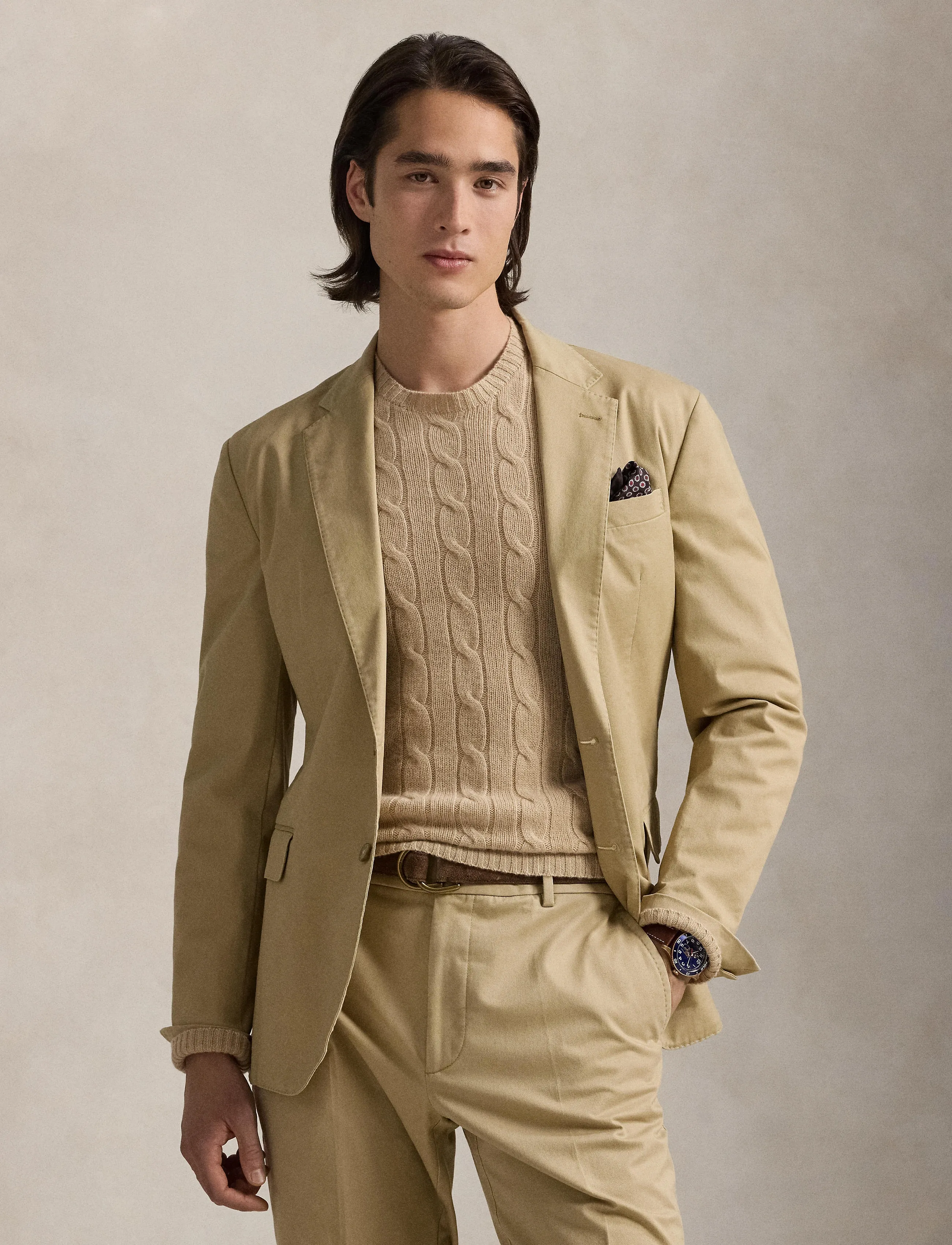 Polo Ralph Lauren Polo Unconstructed Modern Suit Jacket, Mænd, Ukonstrueret Blazer, Beige, Str: 48