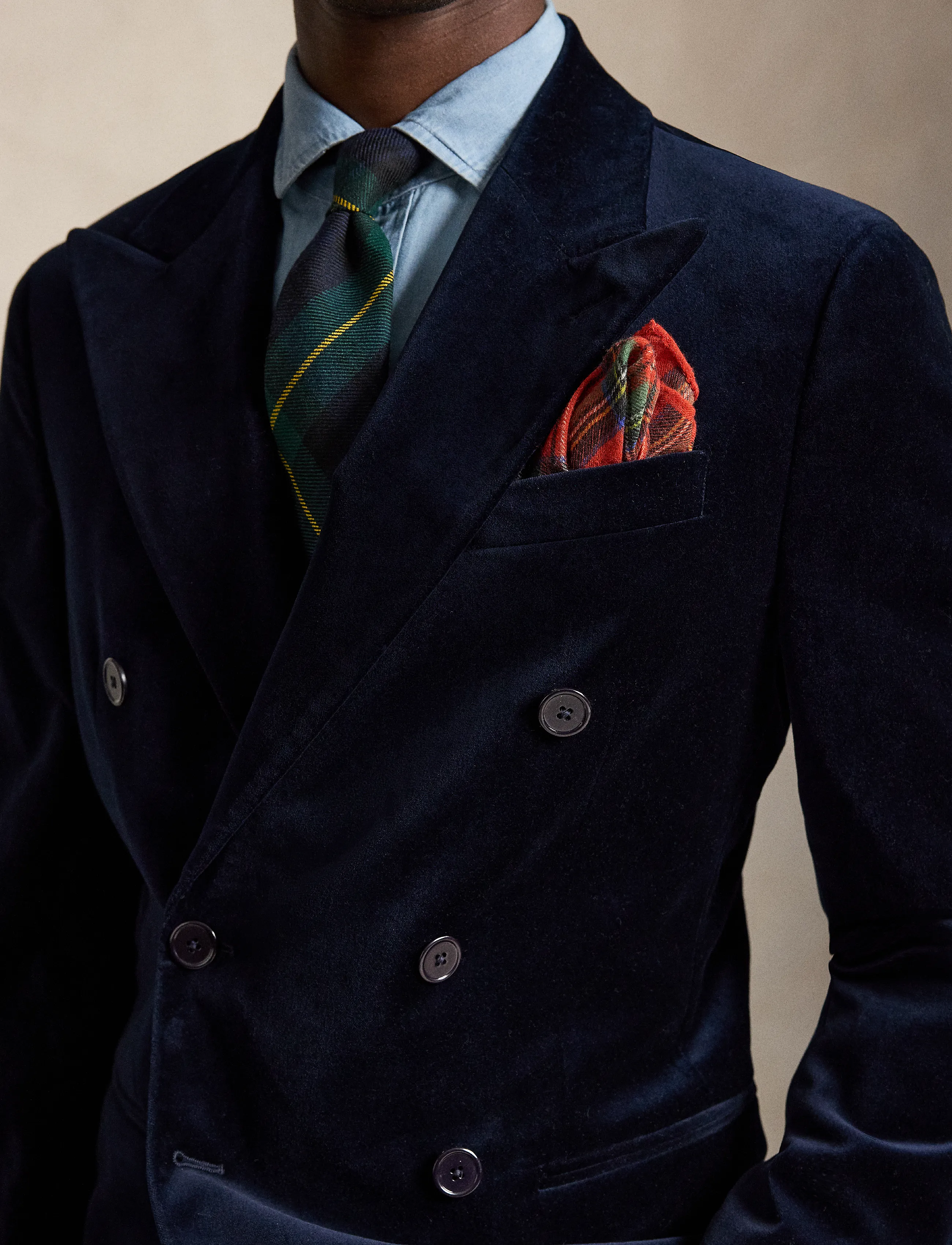 Polo Ralph Lauren - Polo Modern Fit Velvet Jacket - kaksiriviset bleiserit - navy - 3