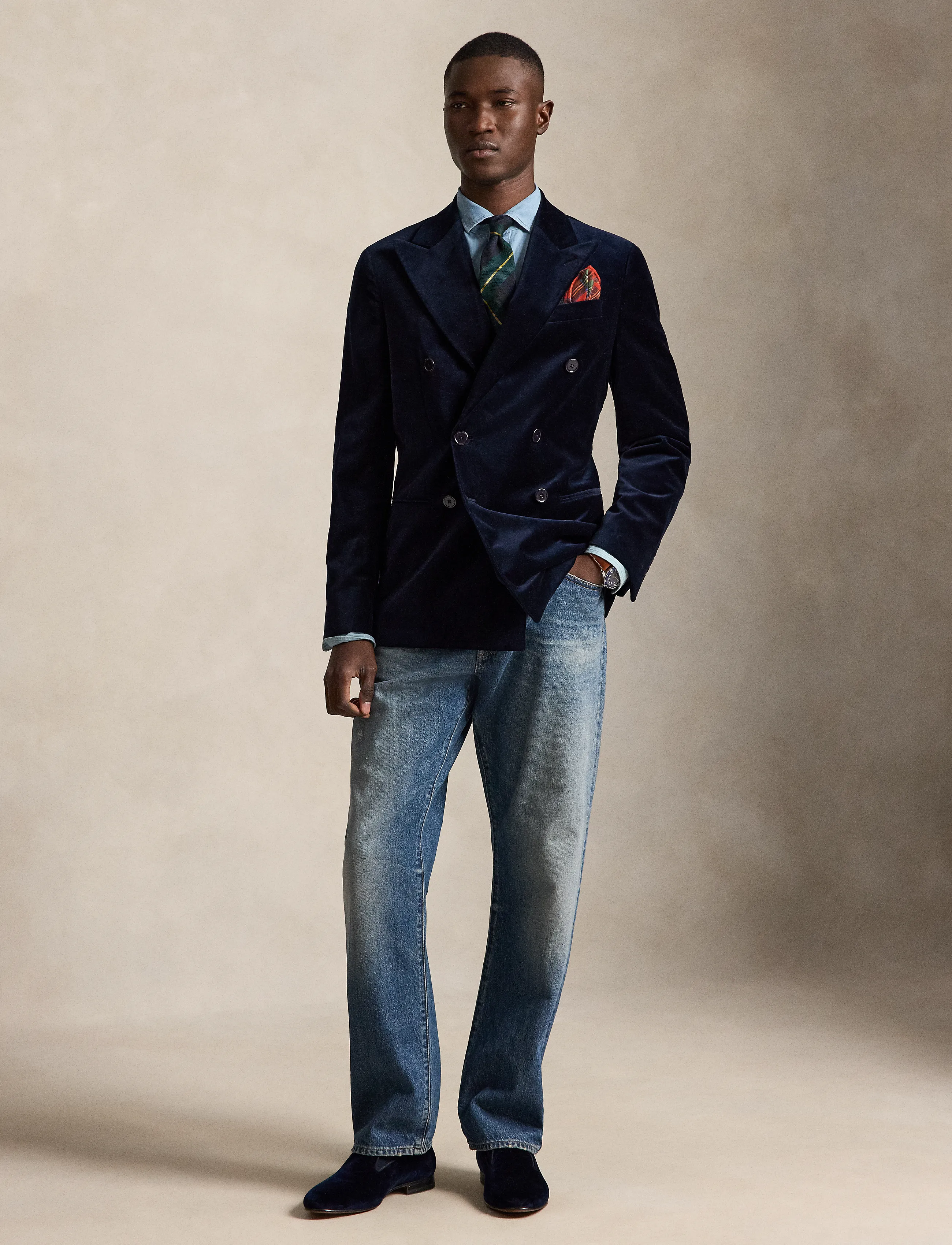 Polo Ralph Lauren - Polo Modern Fit Velvet Jacket - navy - 4