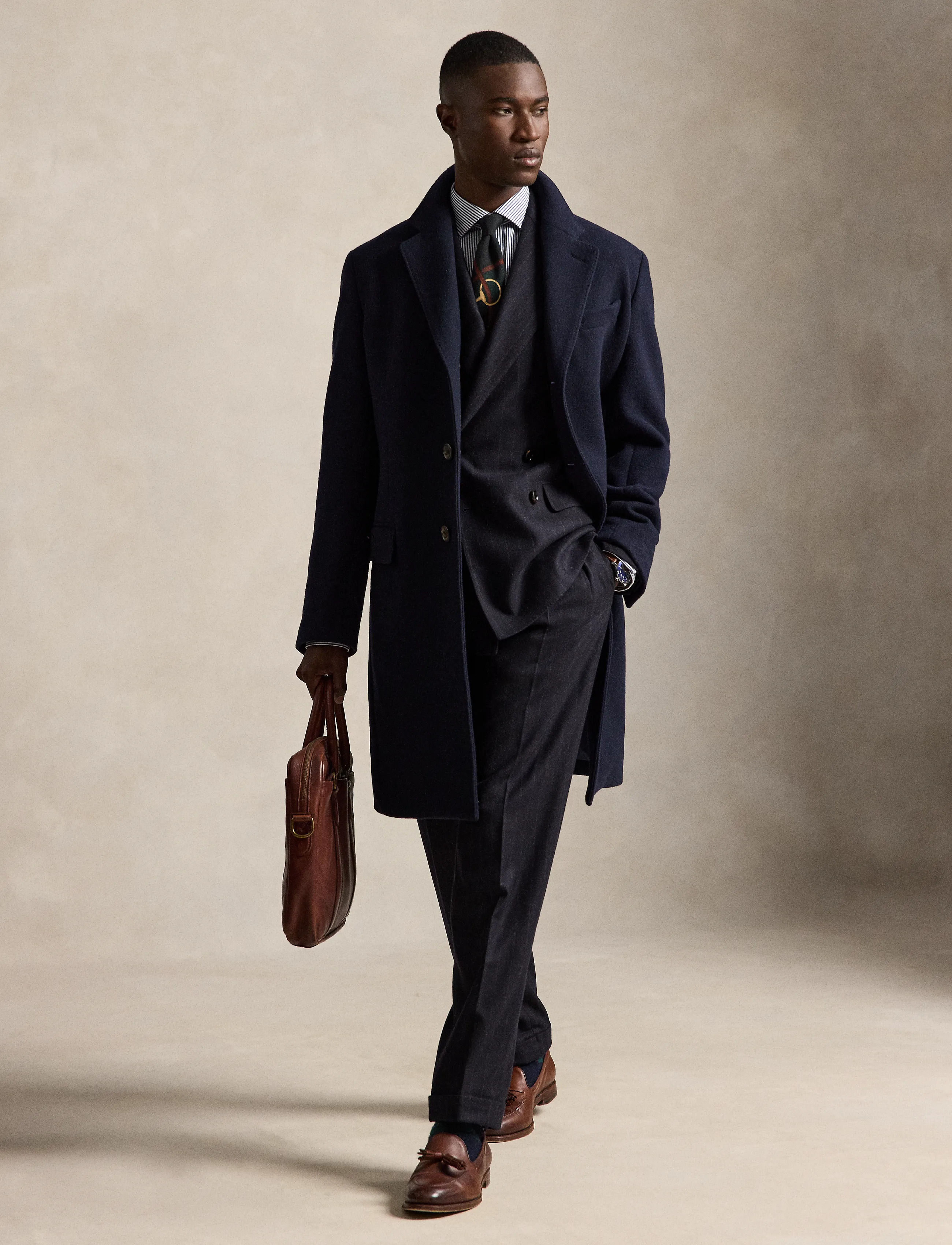 Polo Ralph Lauren Melton Topcoat, S, Coats, Marineblau - Wool Männerswear