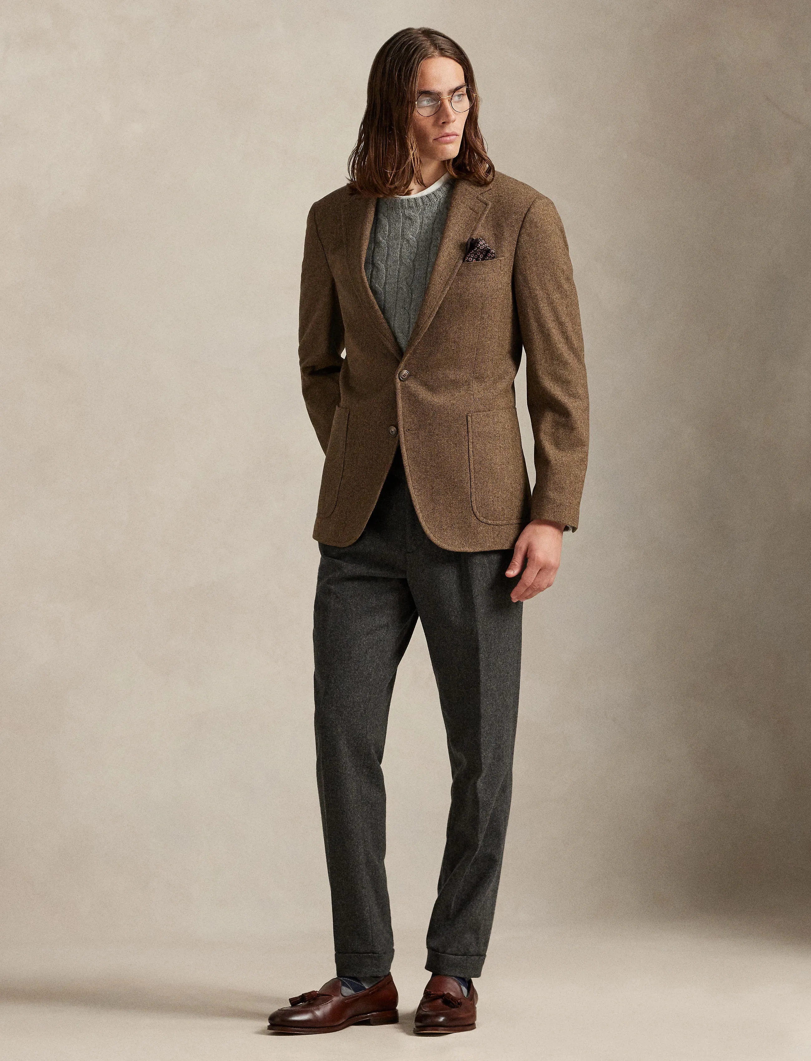 Polo Ralph Lauren Polo Modern Fit Herringbone Sport Coat - Tänavastiil - BROWN/TAN / brown