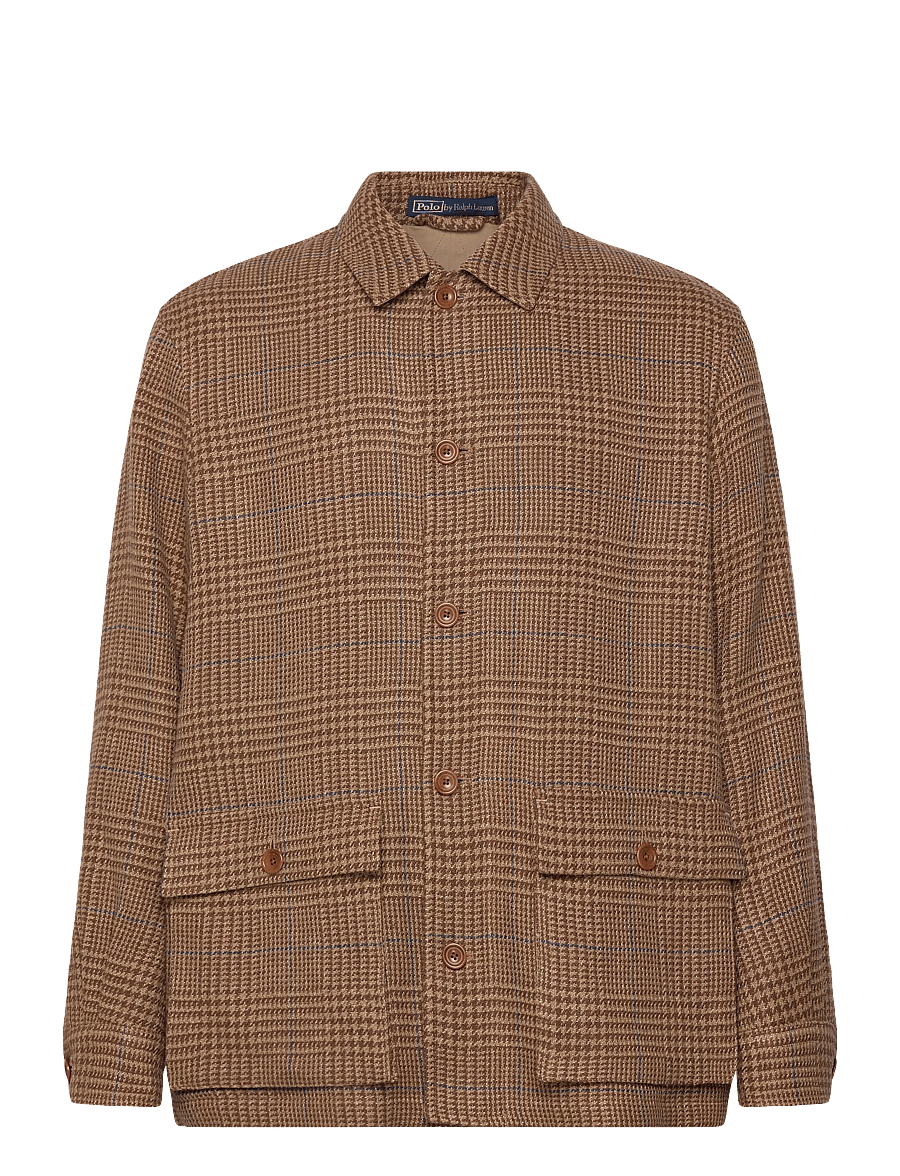 Polo Ralph Lauren - Tailored Fit Overcheck Glen Plaid Jacket - wolljacken - camel/brown w blu - 1