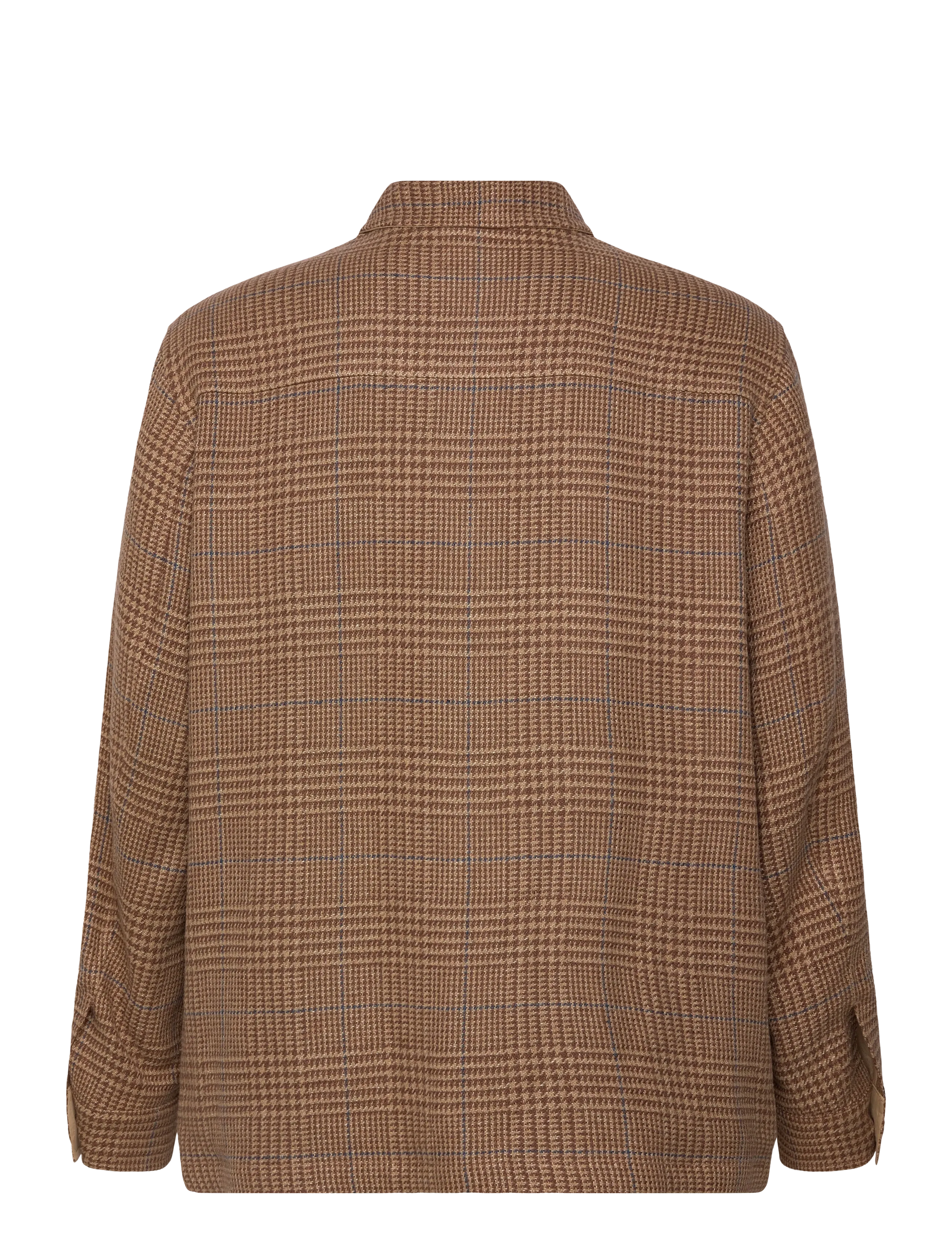 Polo Ralph Lauren - Tailored Fit Overcheck Glen Plaid Jacket - villased jakid - camel/brown w blu - 2