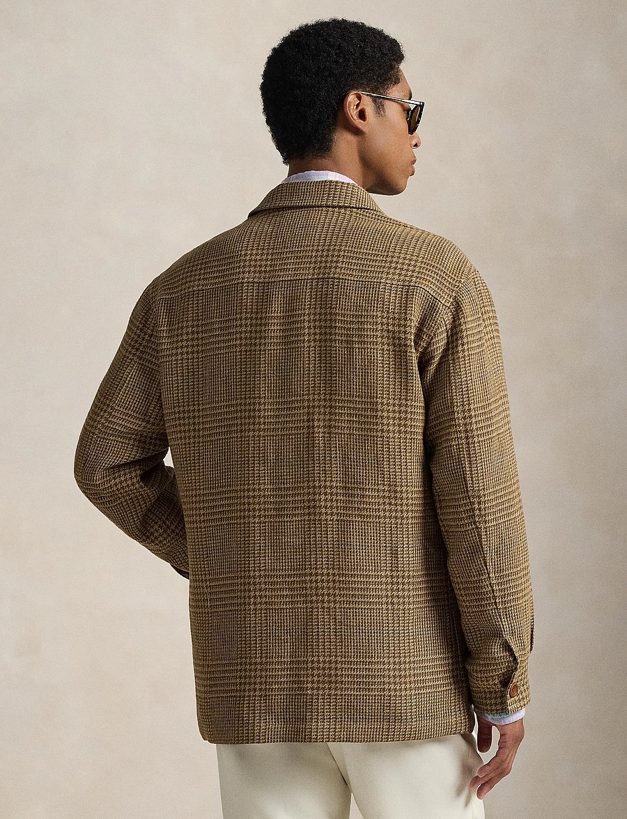 Polo Ralph Lauren - Tailored Fit Overcheck Glen Plaid Jacket - wolljacken - camel/brown w blu - 3