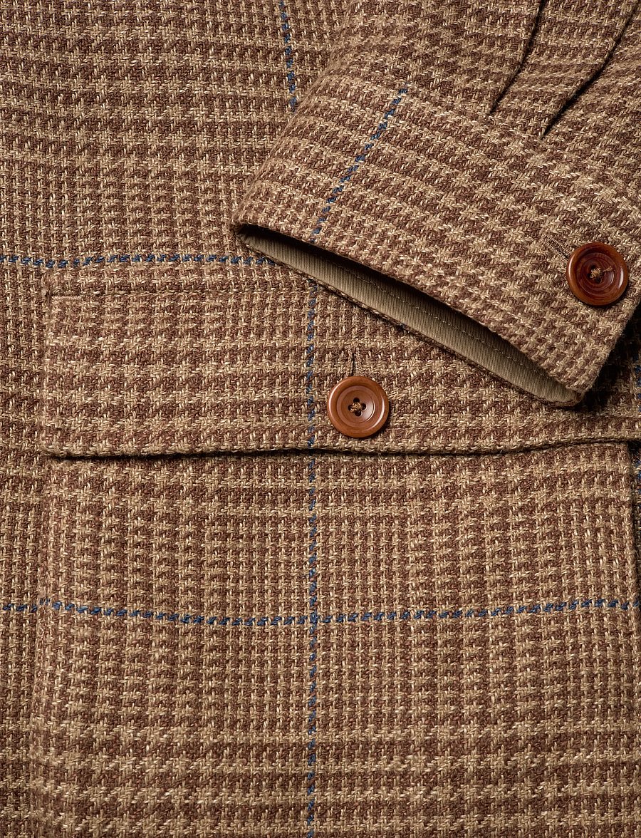 Polo Ralph Lauren - Tailored Fit Overcheck Glen Plaid Jacket - wolljacken - camel/brown w blu - 5
