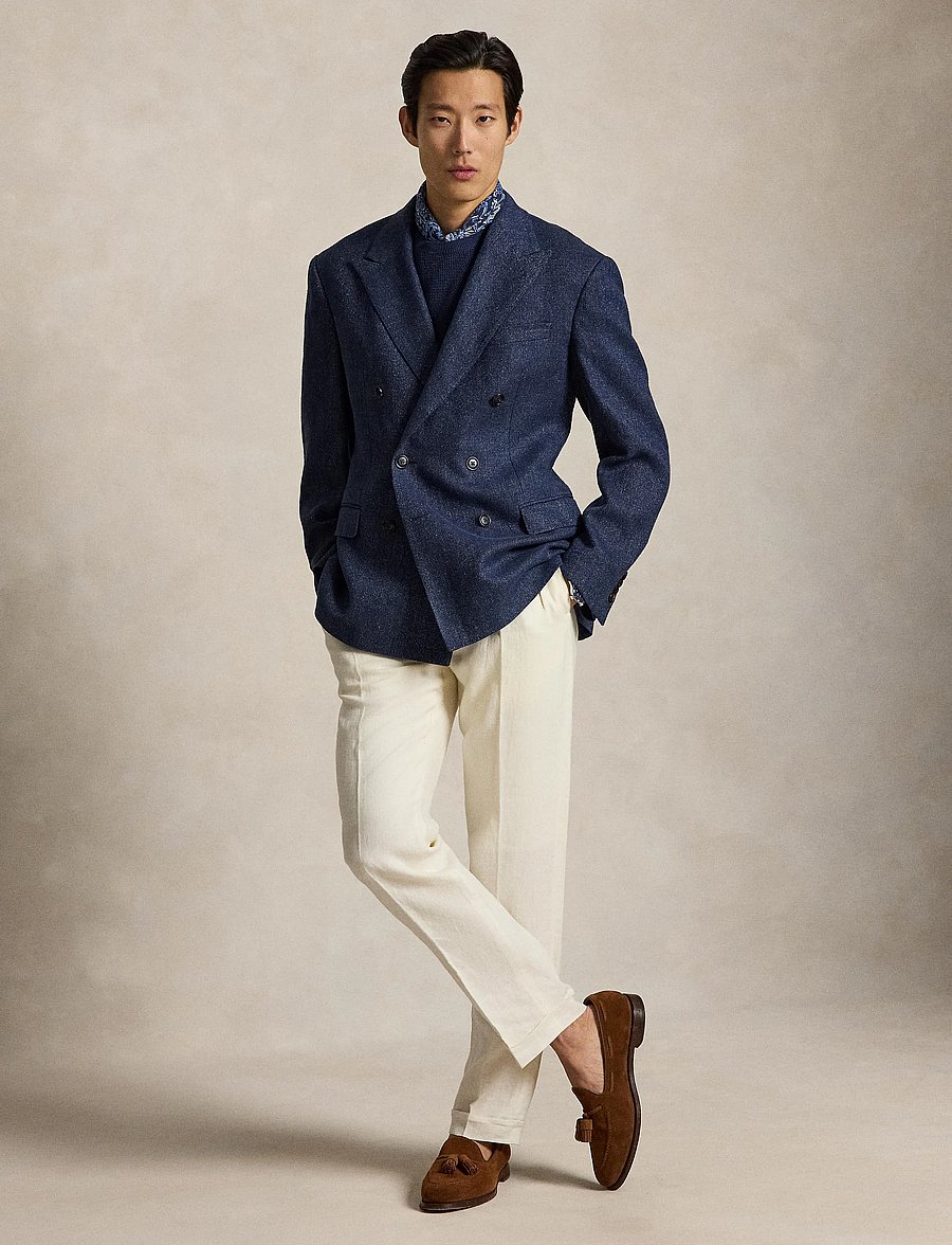 Polo Ralph Lauren - Polo Tailored Fit Tweed Suit Jacket - zweireiher - navy - 0