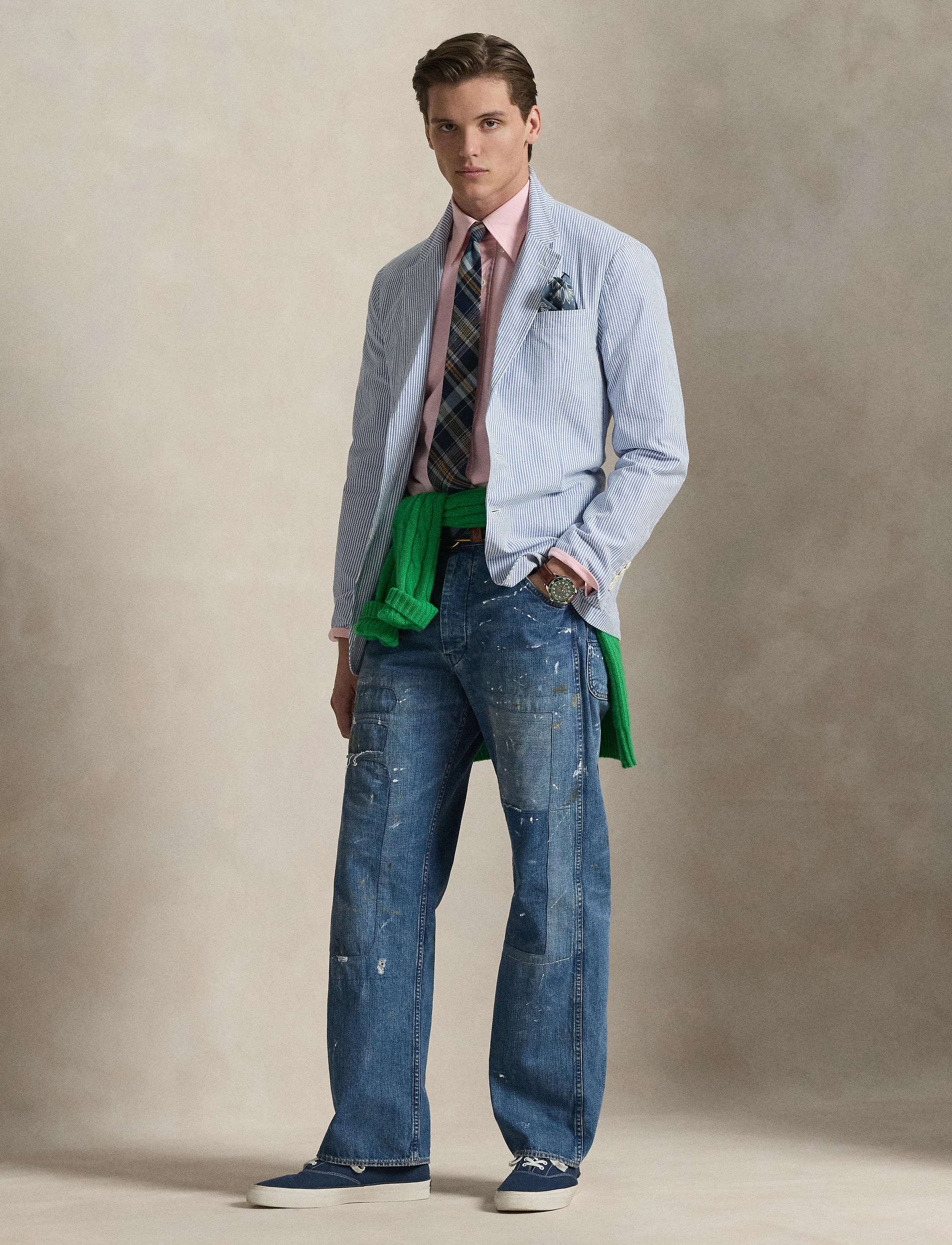 Polo Ralph Lauren SEERSUCKER-WVN-BLAZER/SPORT COAT - Nach Stil kaufen - BRIGHT BLUE/WHITE / blue