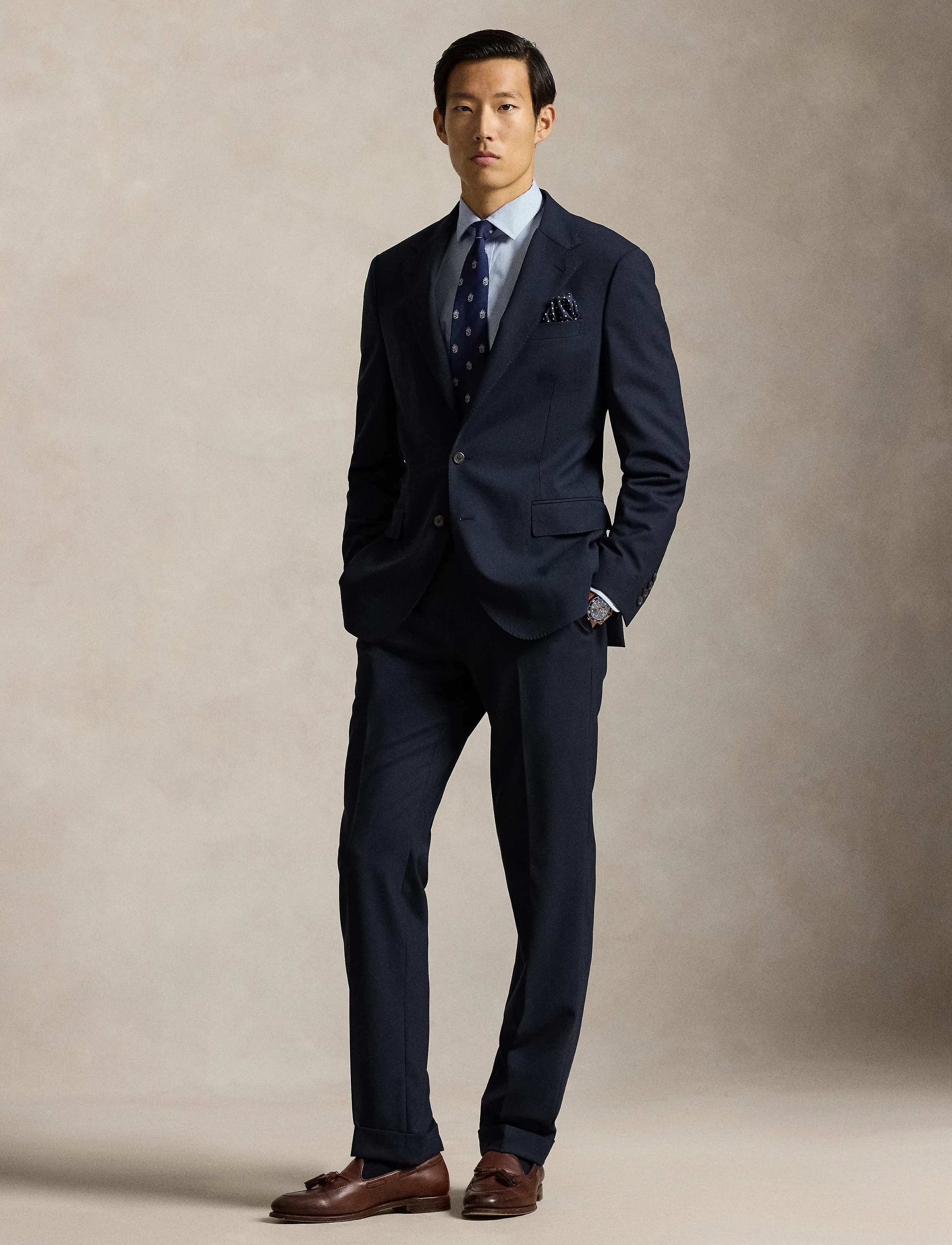Polo Ralph Lauren Wool-Blend Suit Trouser, 32 x 32, Navy, Bukser > Formelle Bukser, Herre